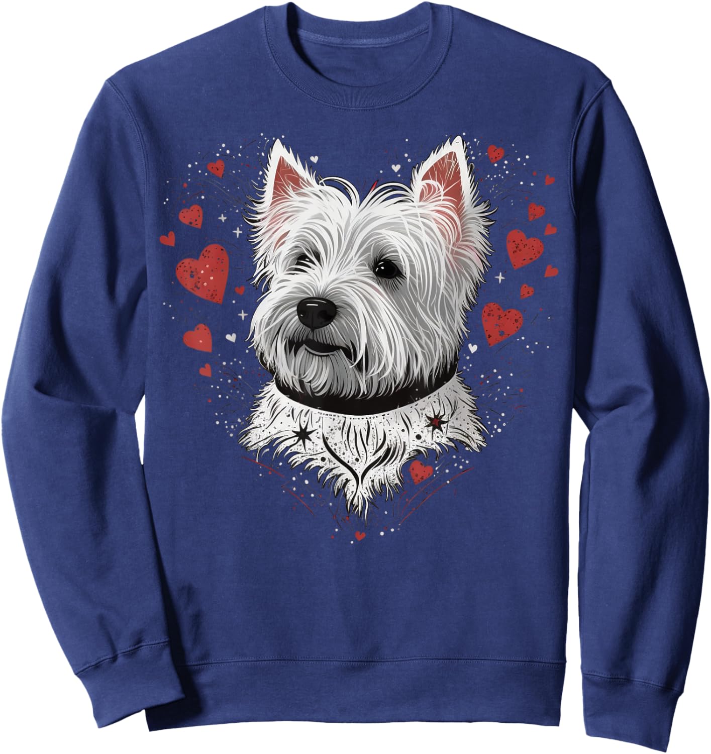 Westie Love Heart on West Highland White Terrier Lover Sweatshirt - Sweatshirt | Navy