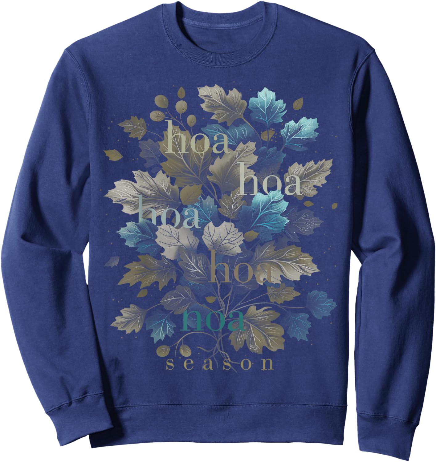 Hoa Hoa Hoa Hoa Hoa Trendy Emo Fall Season Leaves Trendy Sweatshirt - Sweatshirt | Navy