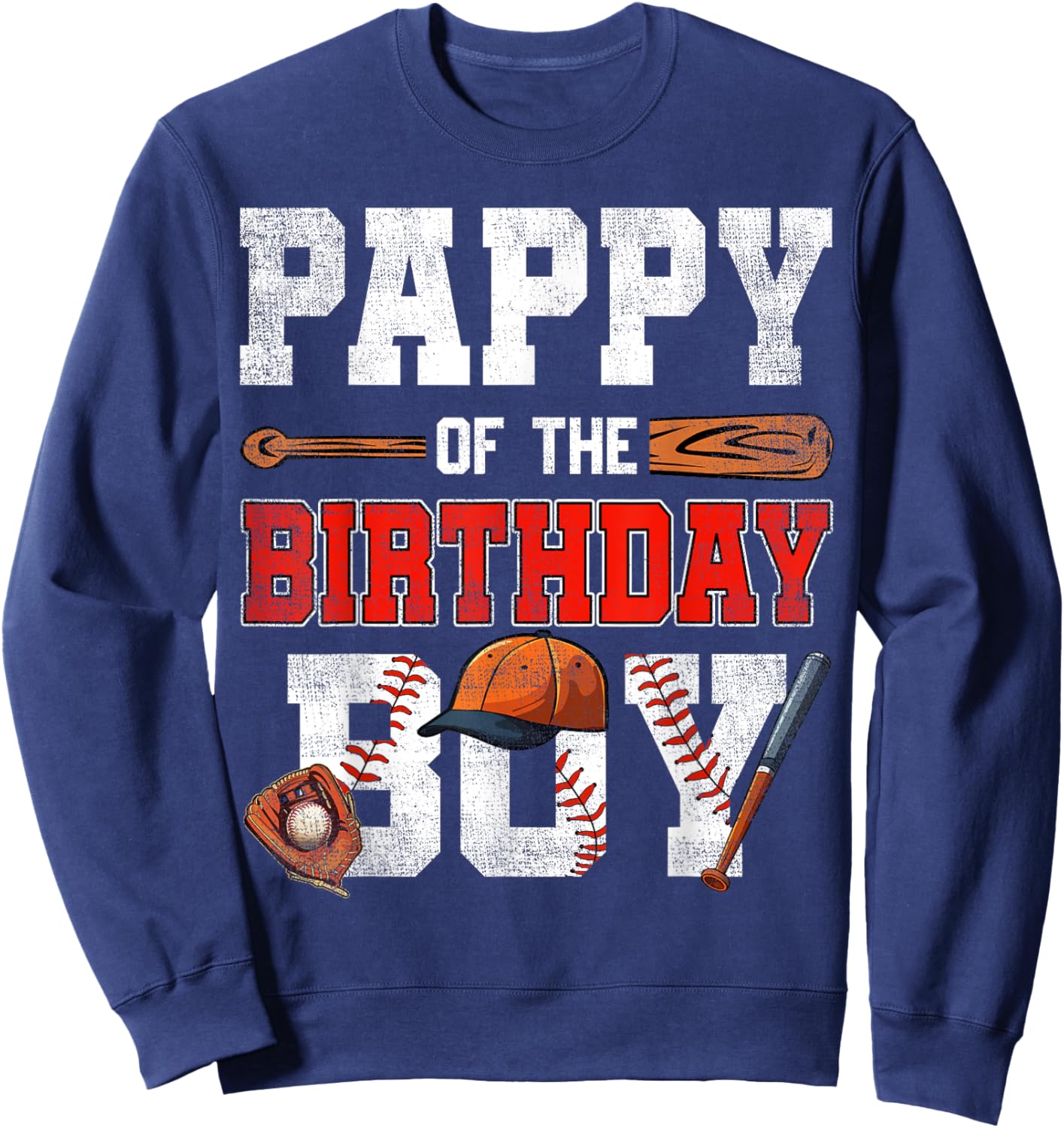 Pappy Of The Birthday Boy Baseball Bday Family Sweatshirt - Sweatshirt | Navy