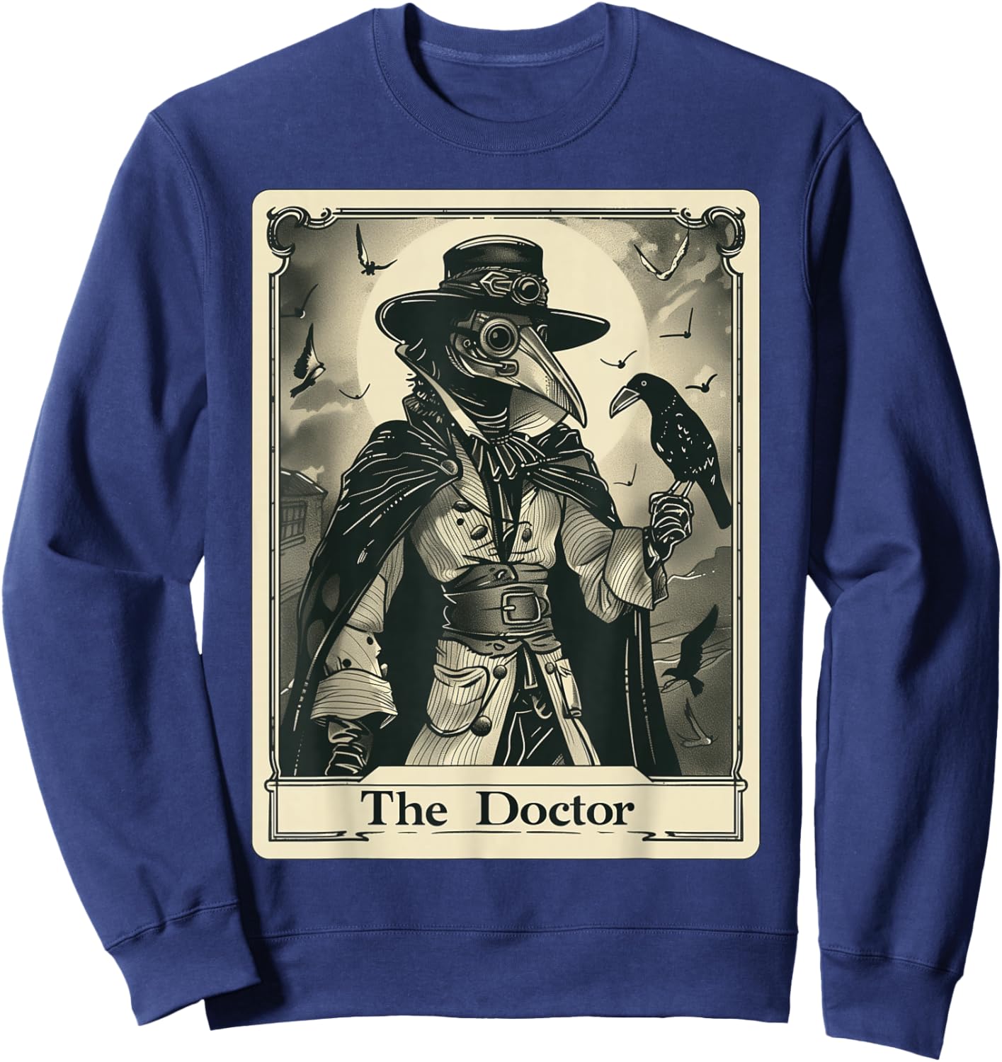 Plague Doctor Tarot Card Gothic Sweatshirt - Sweatshirt | Navy