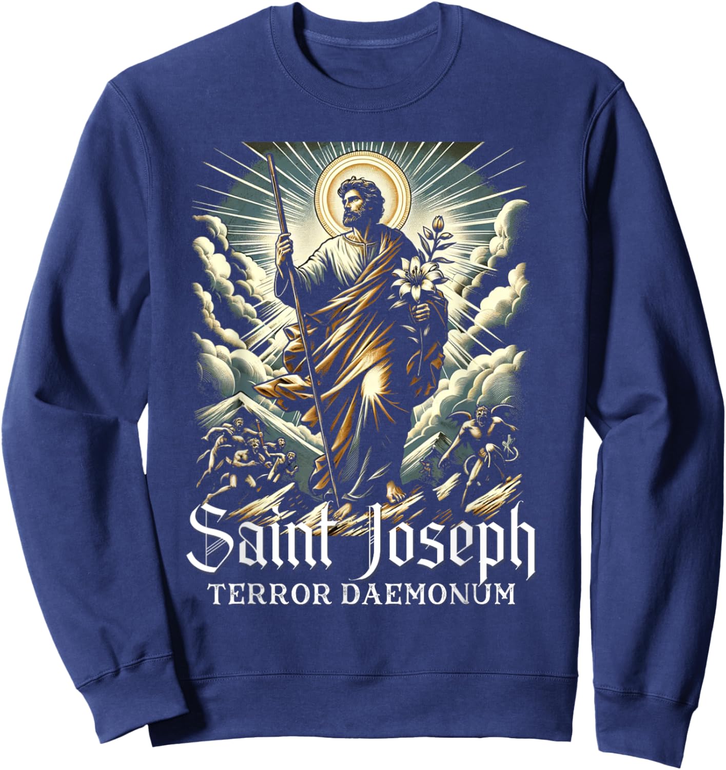 Saint Joseph Catholic Father And Worker Sweatshirt - Sweatshirt | Navy