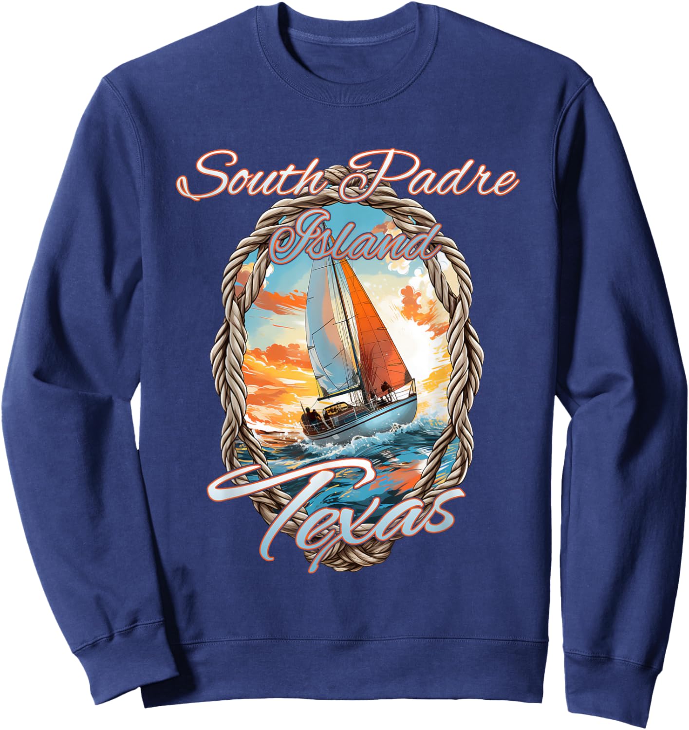 Sailing South Padre Island Texas Sea and Sunshine Sweatshirt - Sweatshirt | Navy