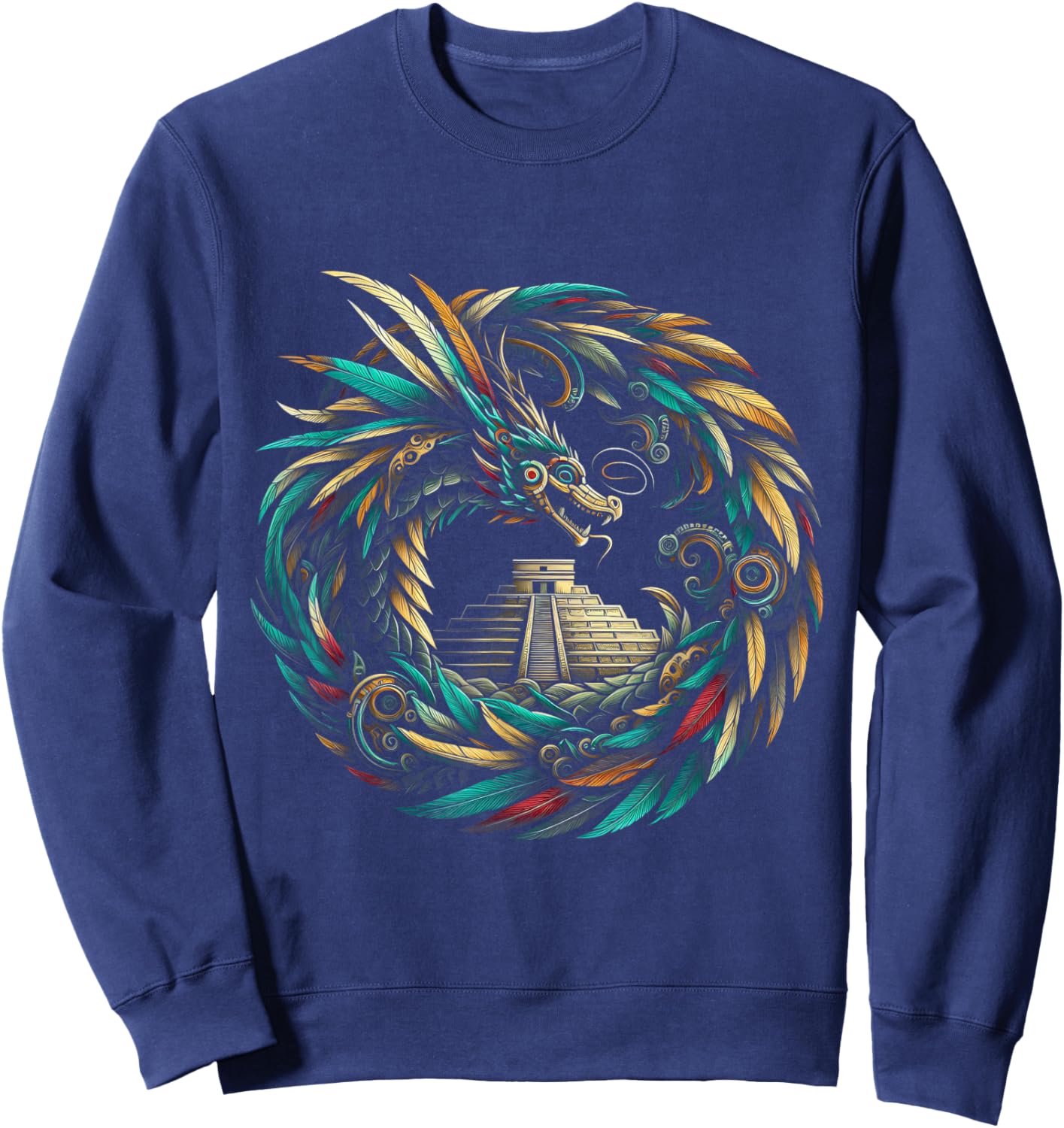 Aztec God Quetzalcoatl Feathered Serpent Aztecs Snake God Sweatshirt - Sweatshirt | Navy