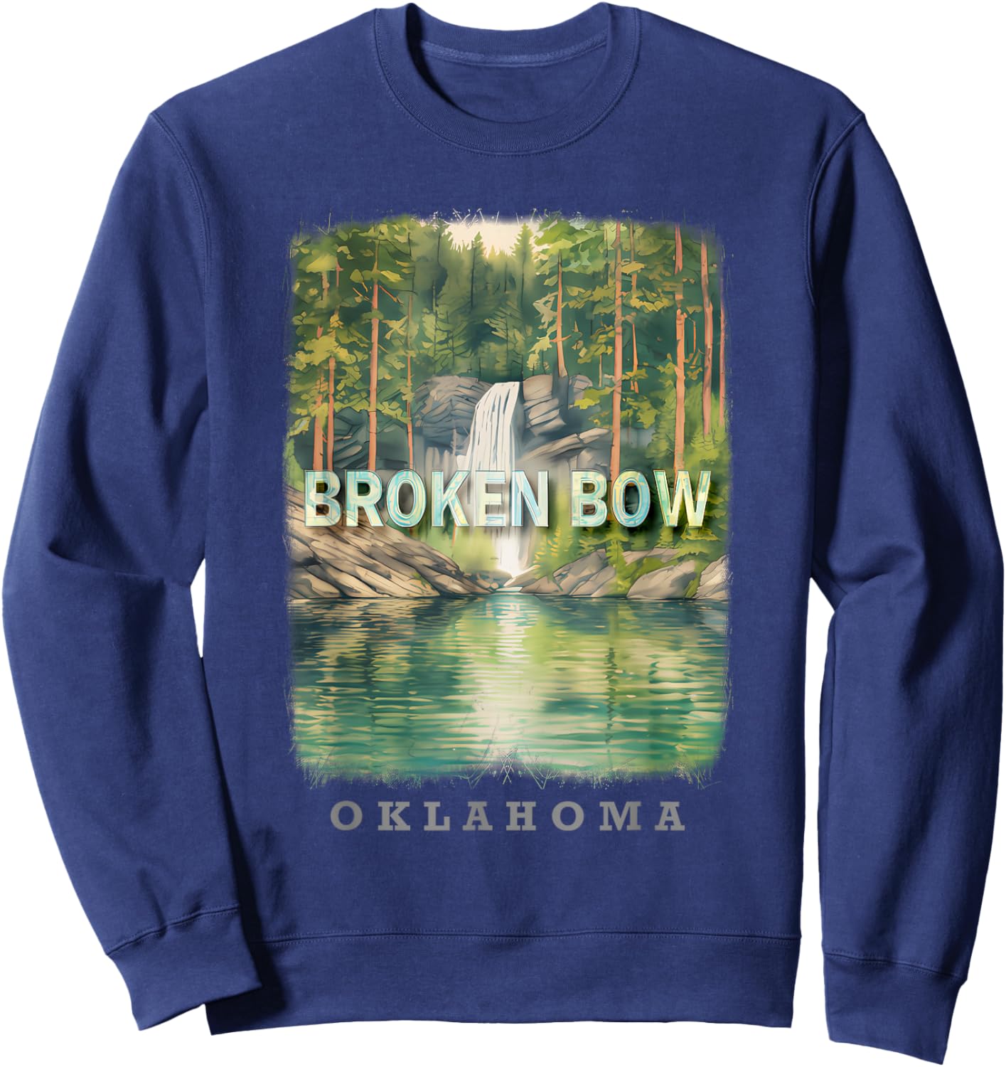Broken Bow Oklahoma OK Nature's Oasis SD373 Sweatshirt - Sweatshirt | Navy