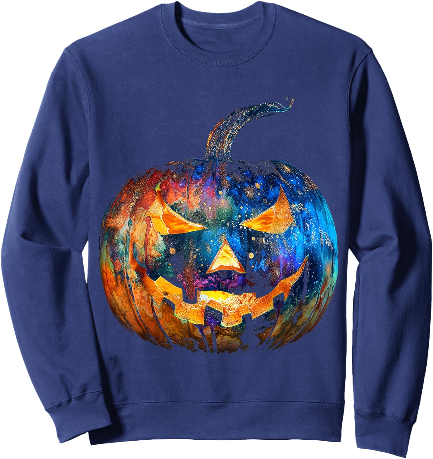 Pumpkin Costume Halloween Spooky Art Pumpkin Sweatshirt - Sweatshirt | Navy