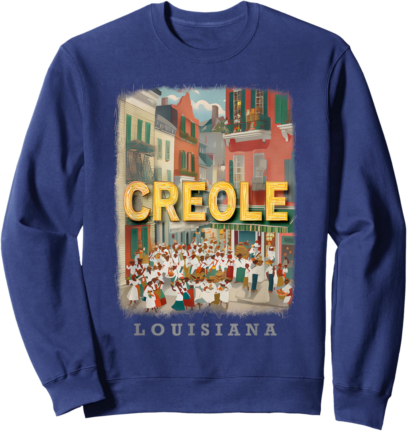 Creole Louisiana LA French Quarter Delight SD198 Sweatshirt - Sweatshirt | Navy