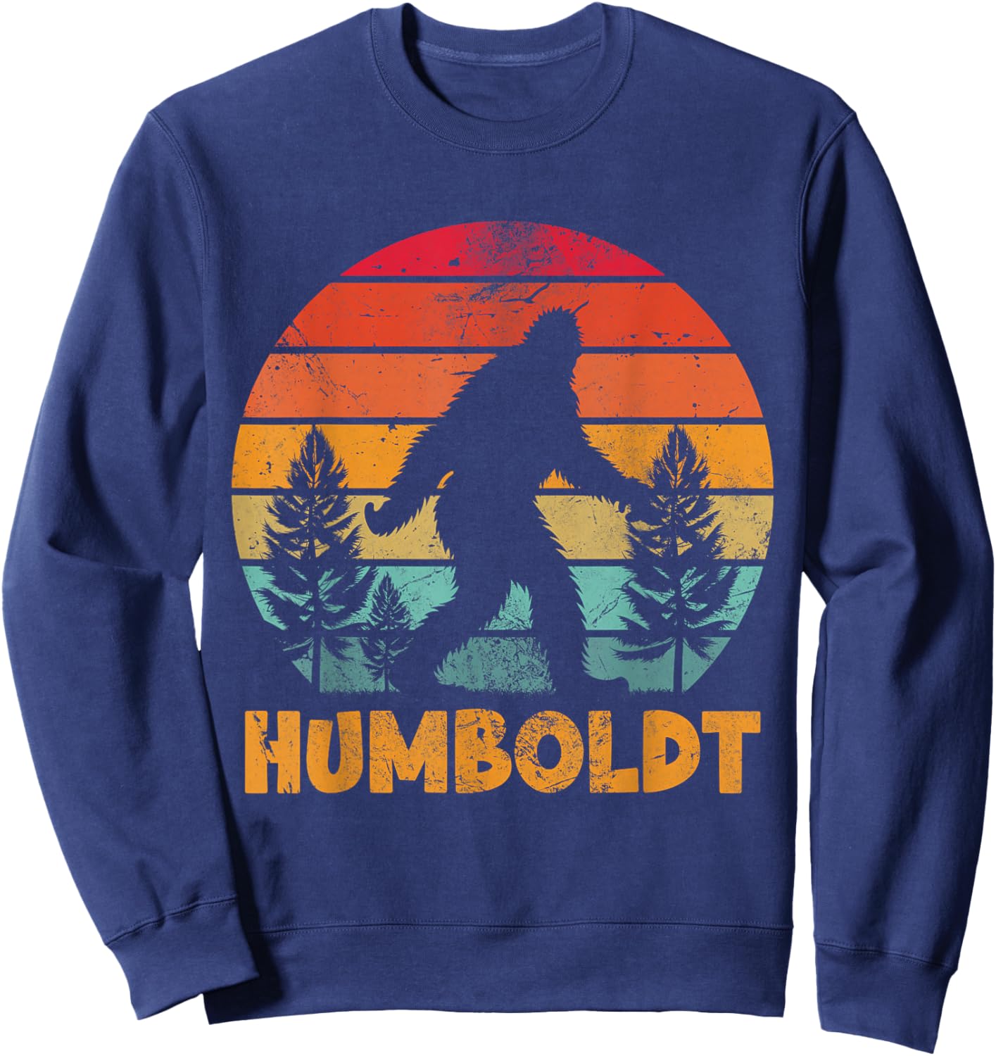 Humboldt County California Bigfoot Sasquatch Vintage Sweatshirt - Sweatshirt | Navy
