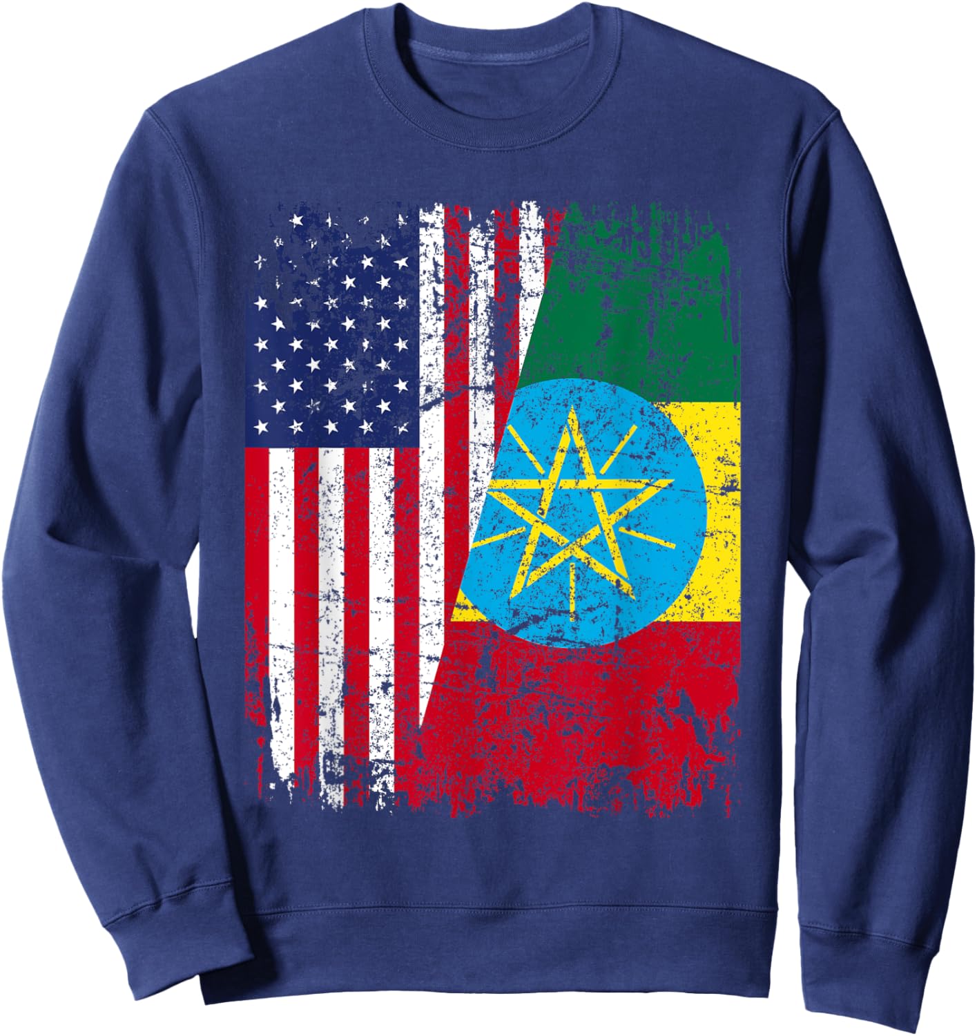 ETHIOPIAN American Flag | Men Women Kids | ETHIOPIA Sweatshirt - Sweatshirt | Navy