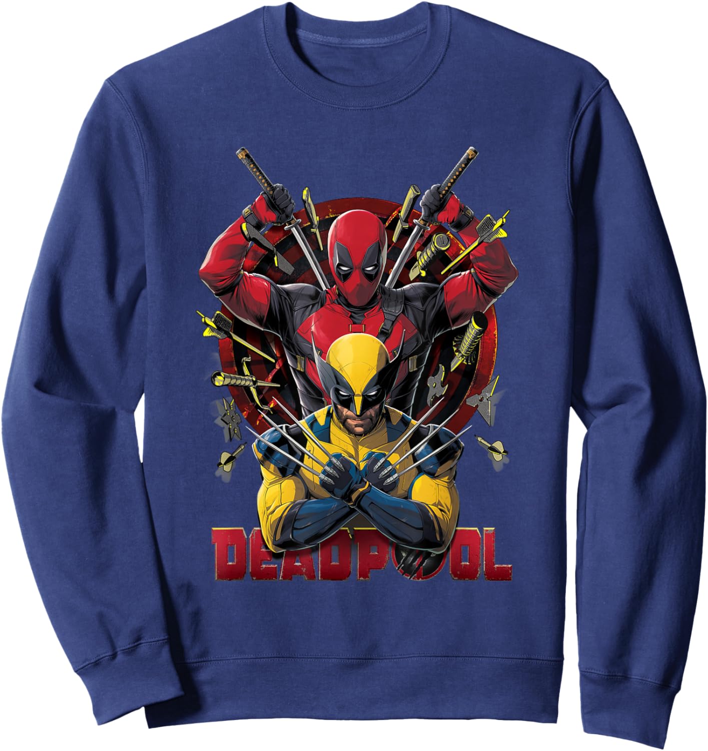 Marvel Studios Deadpool & Wolverine Claws Out Target Team-Up Sweatshirt - Sweatshirt | Navy