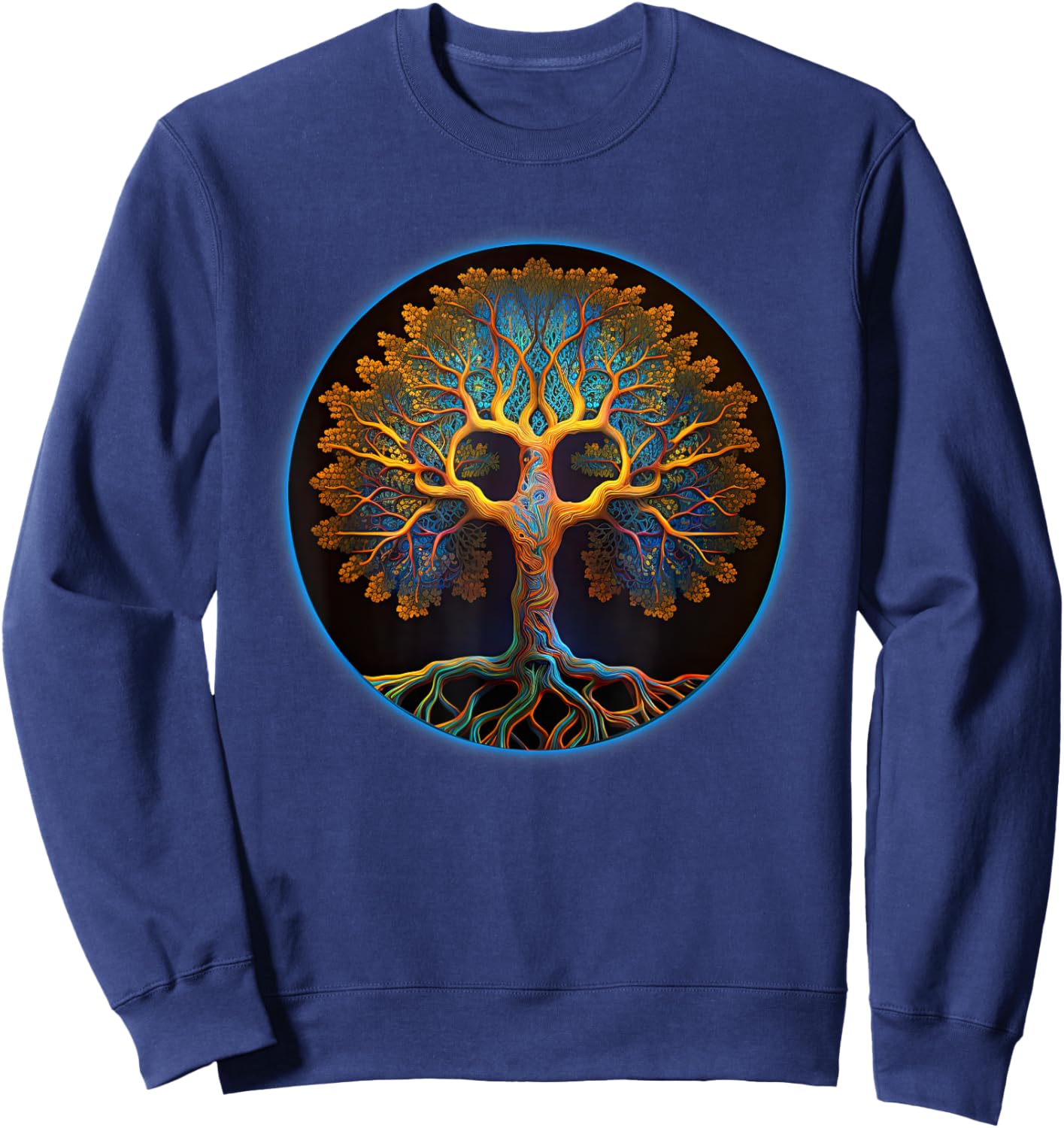 Tree Of Life Yoga Zen Namaste Meditation Sweatshirt - Sweatshirt | Navy
