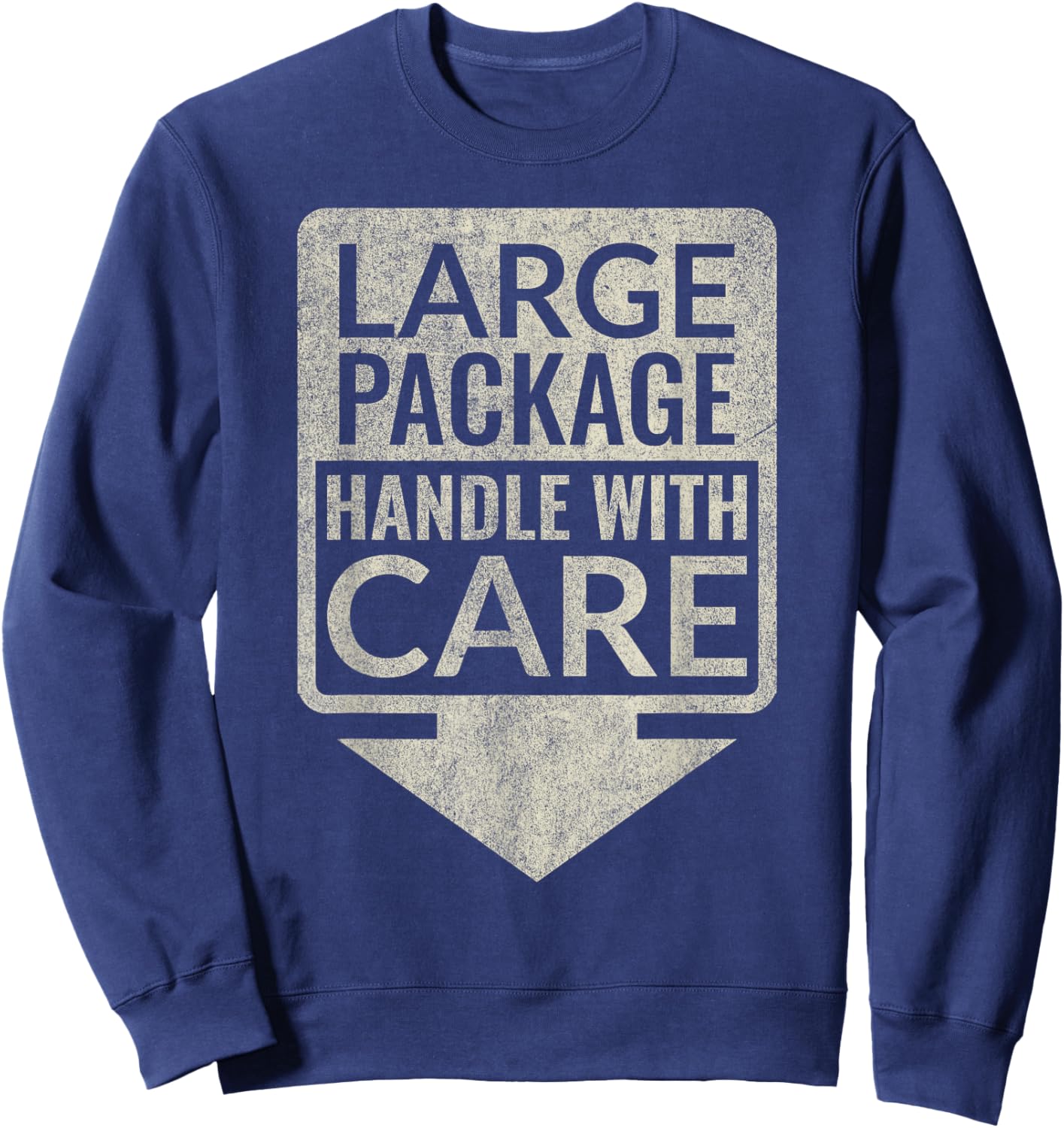 Large Package Handle With Care - Distressed aged look Sweatshirt - Sweatshirt | Navy