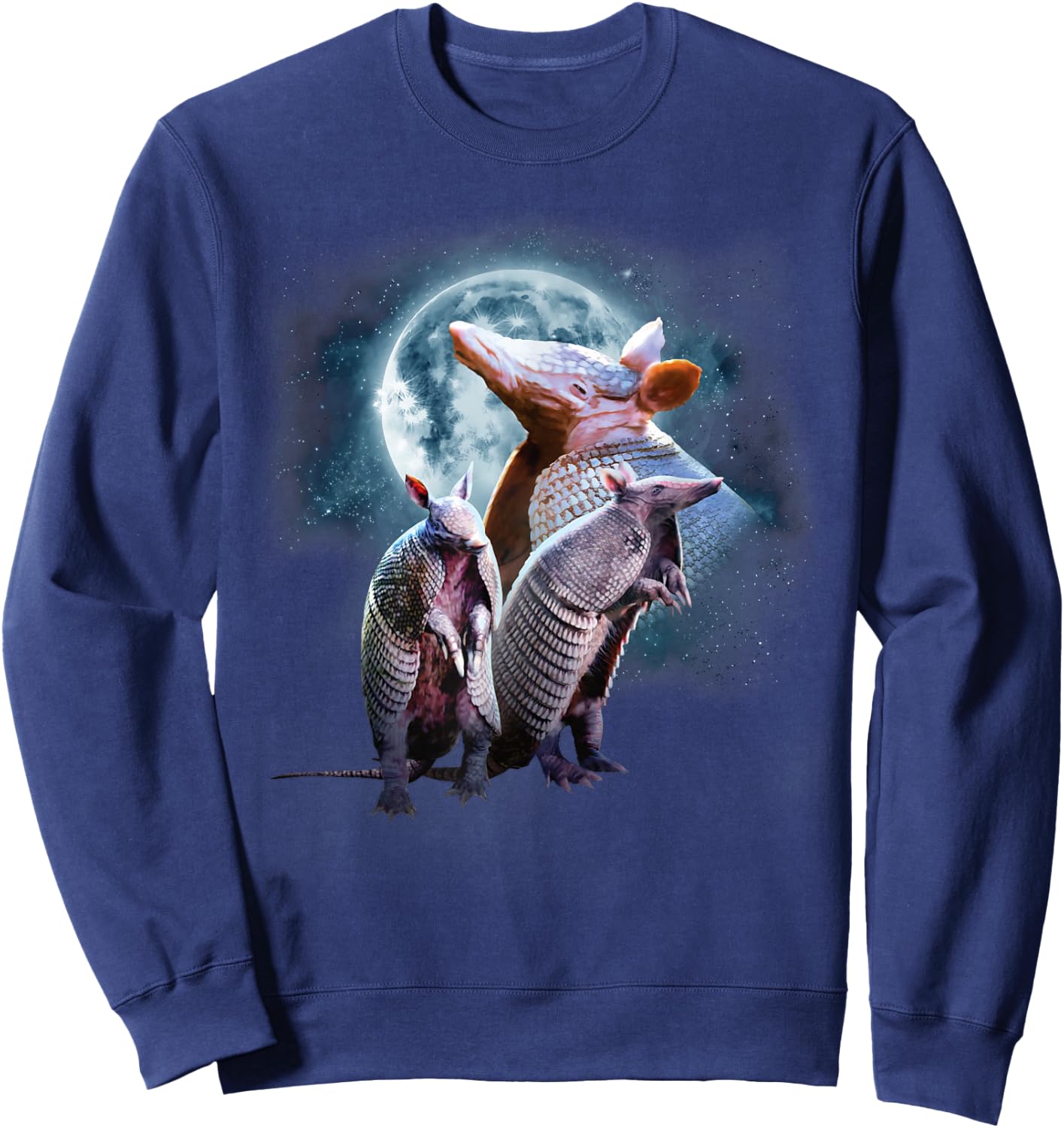 Armadillos Howling at the Moon Shirt - Funny Armadillo Sweatshirt - Sweatshirt | Navy