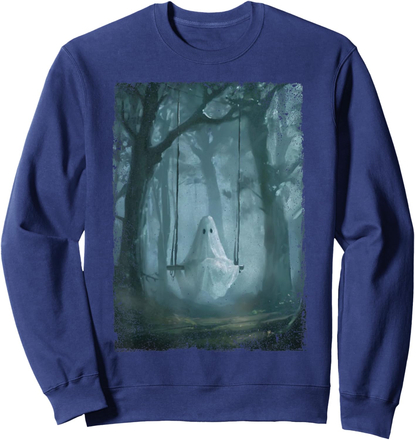 Ghost On The Swing Spooky Gothic Academia Halloween Goth Sweatshirt - Sweatshirt | Navy