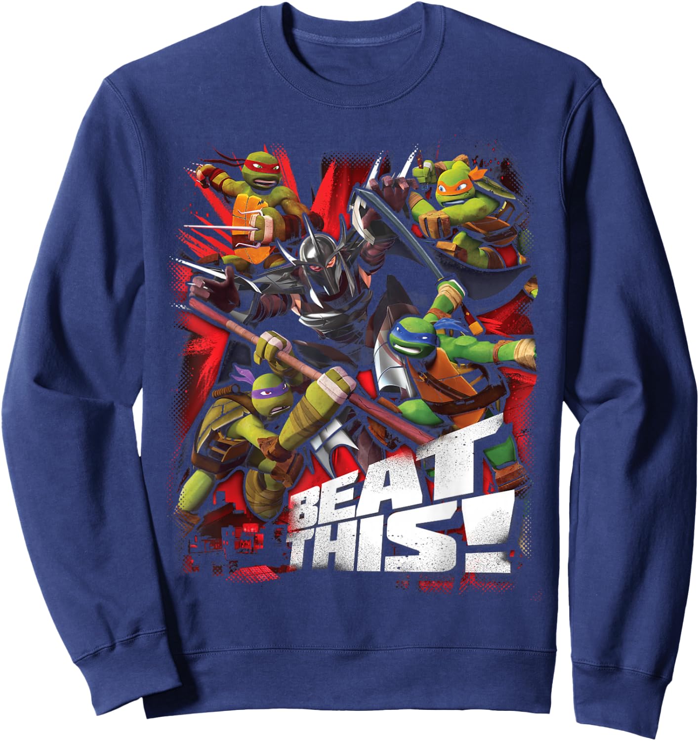 TMNT Beat This Group Fight Shot Sweatshirt - Sweatshirt | Navy