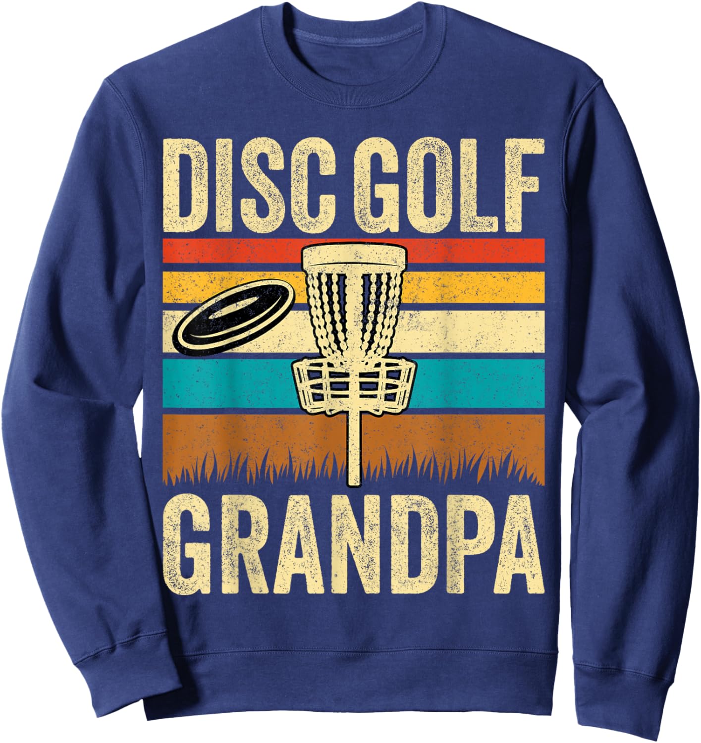 Disc Golf Grandpa - Retro Style Vintage Disc Golf Grandad Sweatshirt - Sweatshirt | Navy
