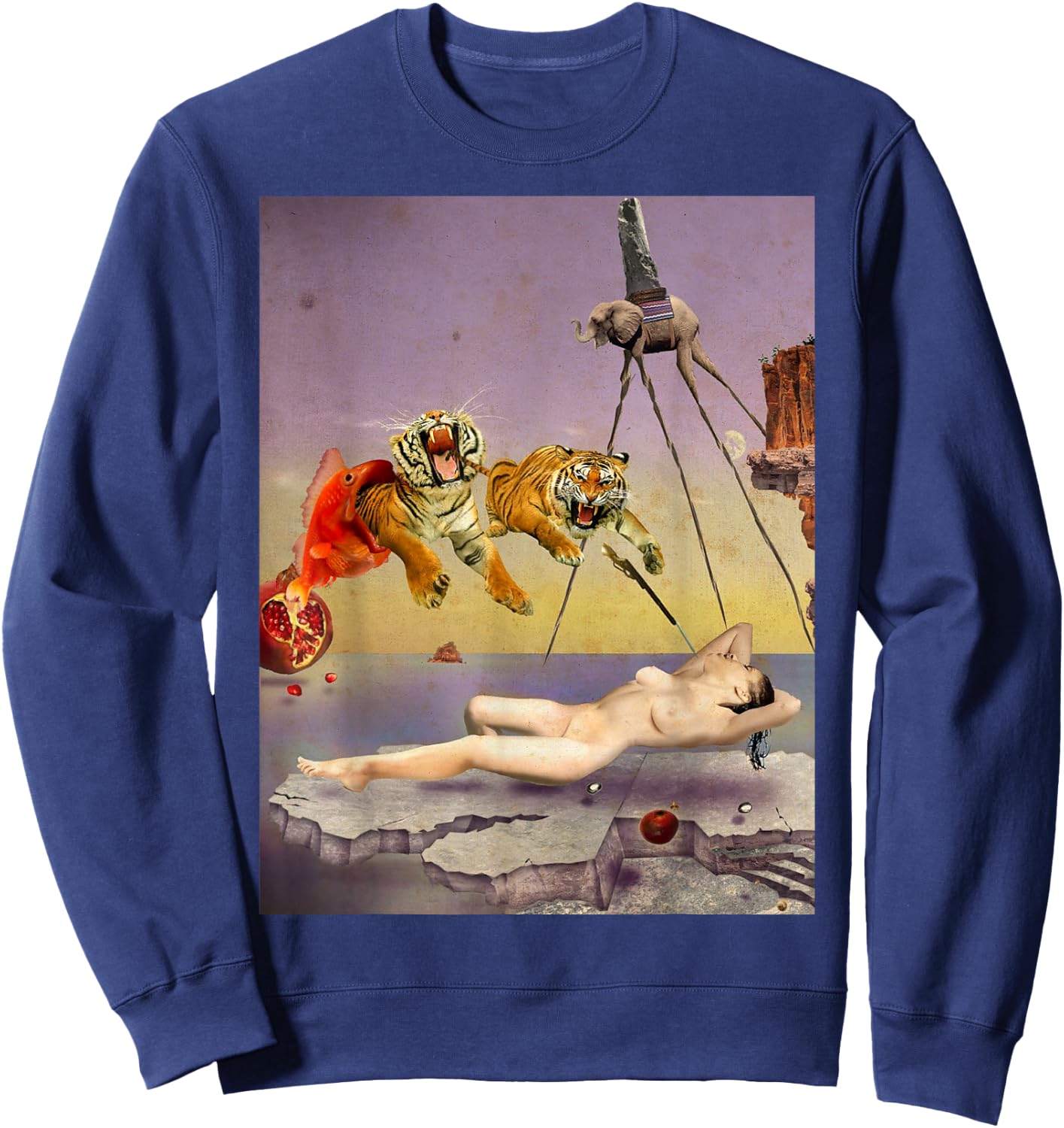 Dream caused by the flight of a bee of Dali Sweatshirt - Sweatshirt | Navy