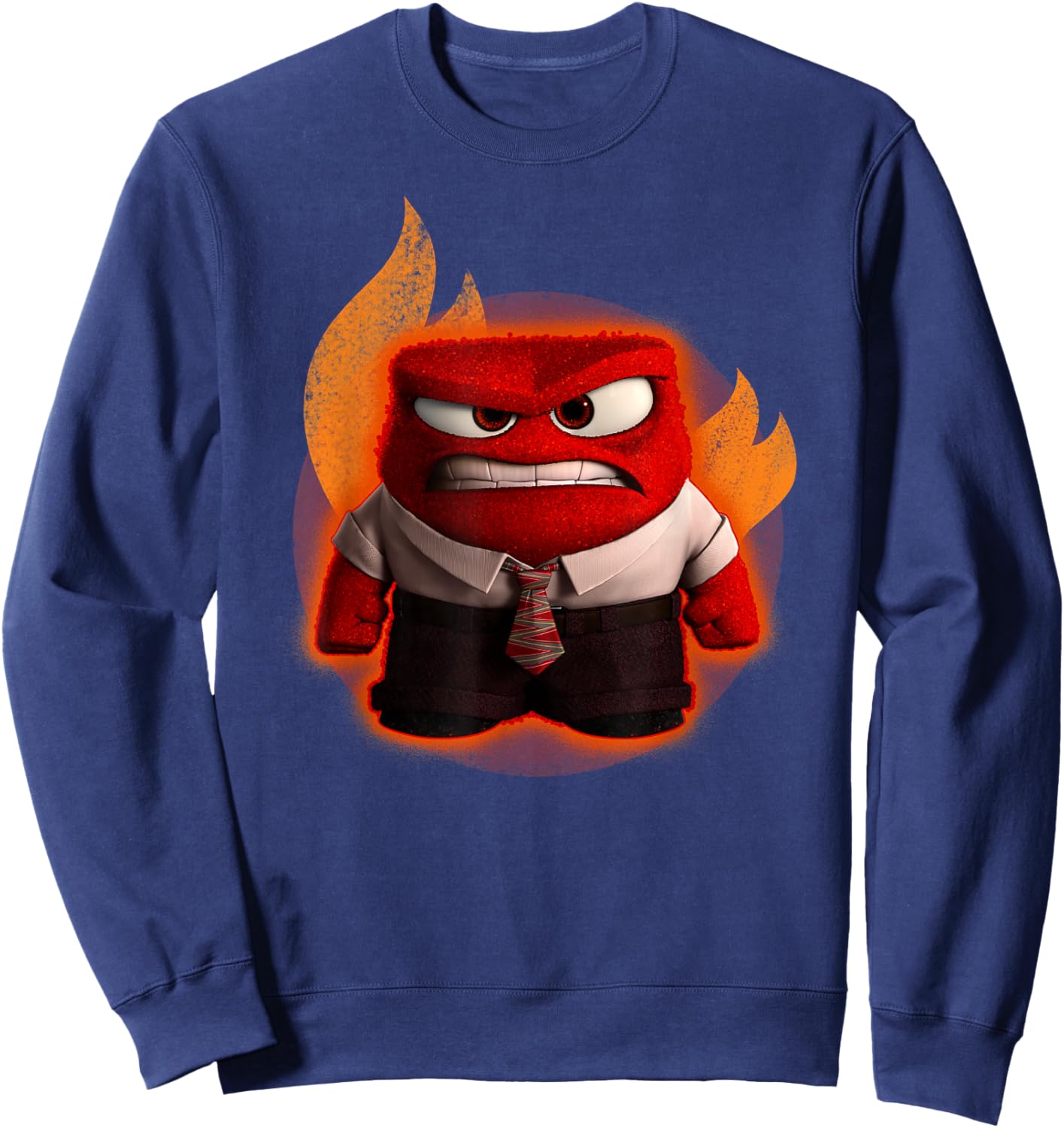 Disney Pixar Inside Out Anger Full Body Flaming Shot Sweatshirt - Sweatshirt | Navy