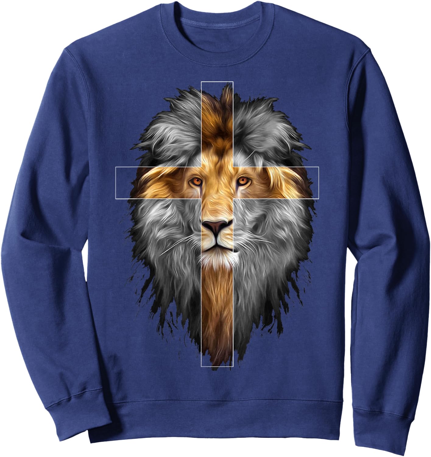 Jesus Lion of Judah | Christian Sweatshirt - Sweatshirt | Navy