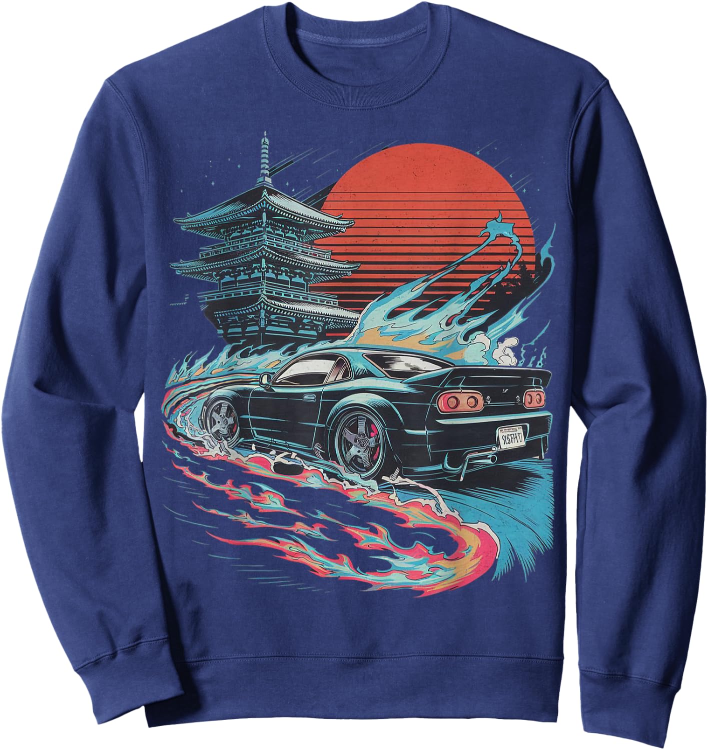 JDM car Japanese Retro Car Racing Drifting Legend Tuning Sweatshirt - Sweatshirt | Navy