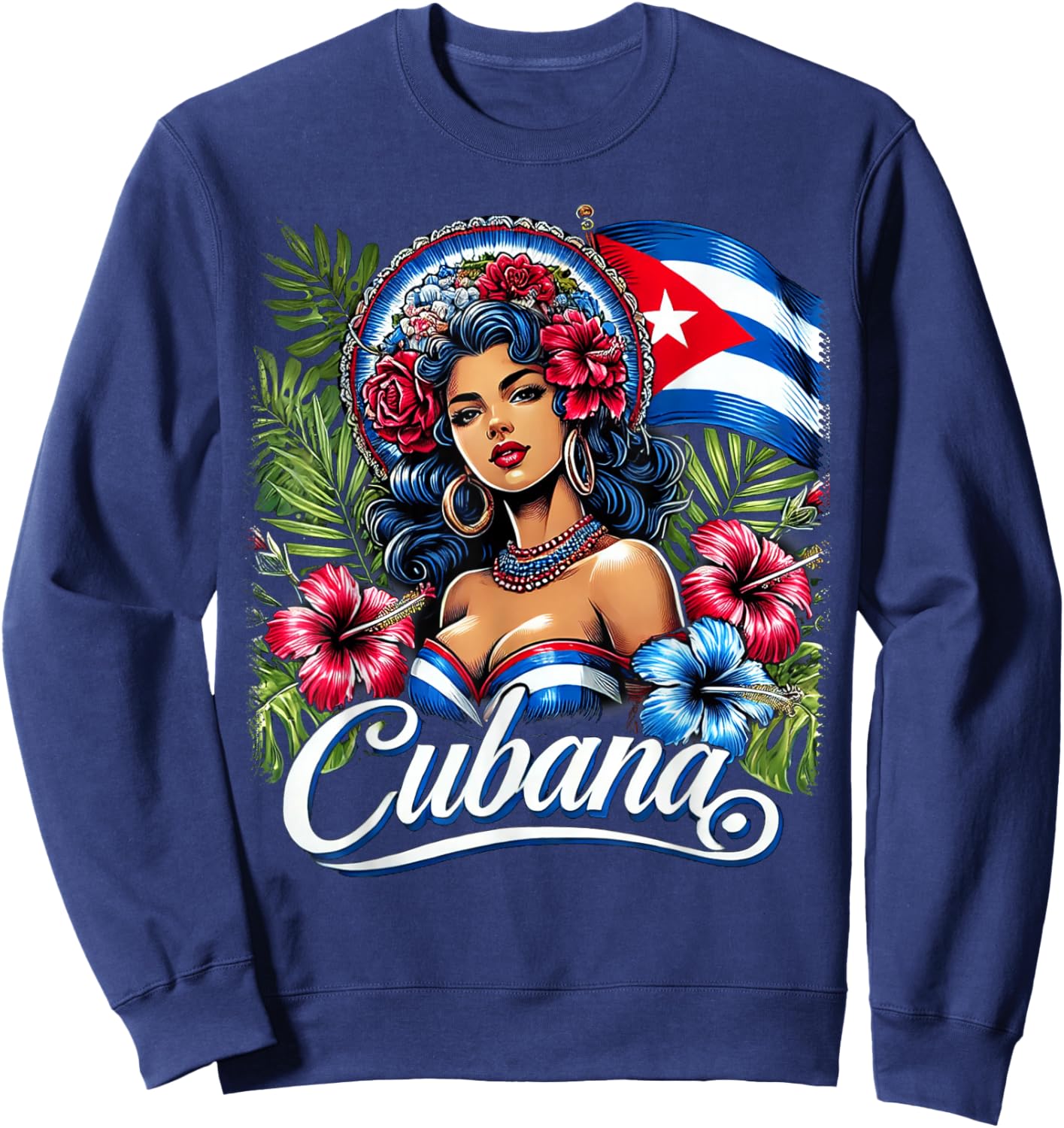 Mujer Cubana Cuban Girl - Proud Latina Woman from Cuba Sweatshirt - Sweatshirt | Navy
