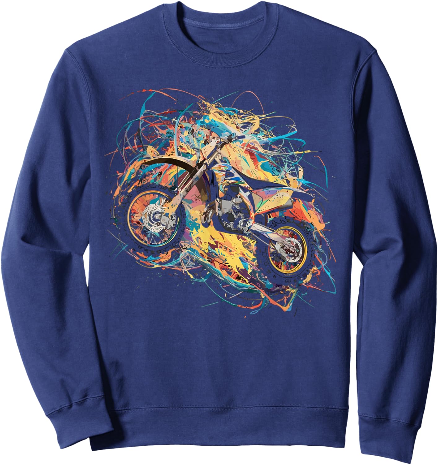 Graphic Dirt Bike Sweatshirt - Sweatshirt | Navy