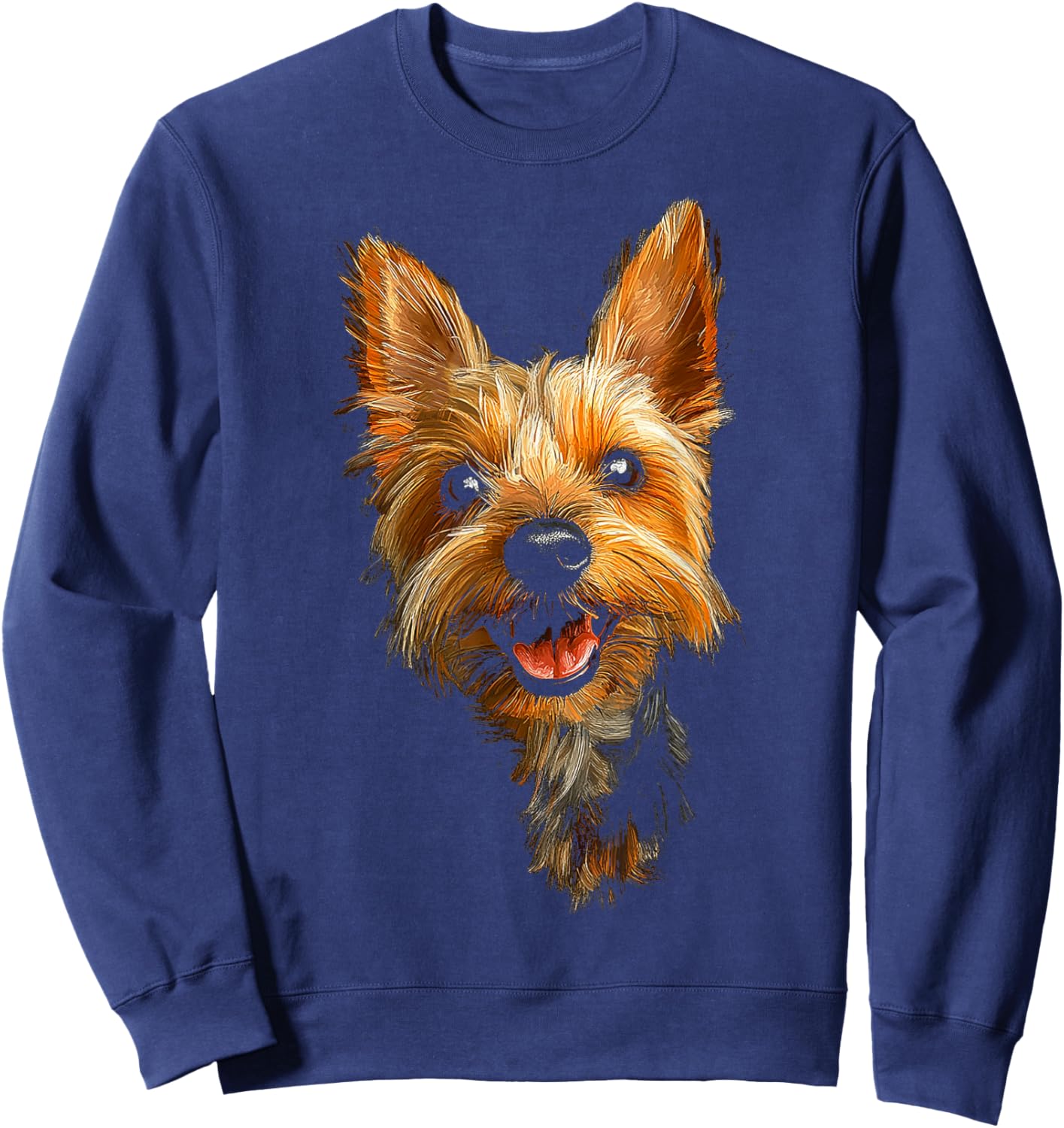 Silky Terrier Dog Motif Pet Illustration Silky Terrier Sweatshirt - Sweatshirt | Navy