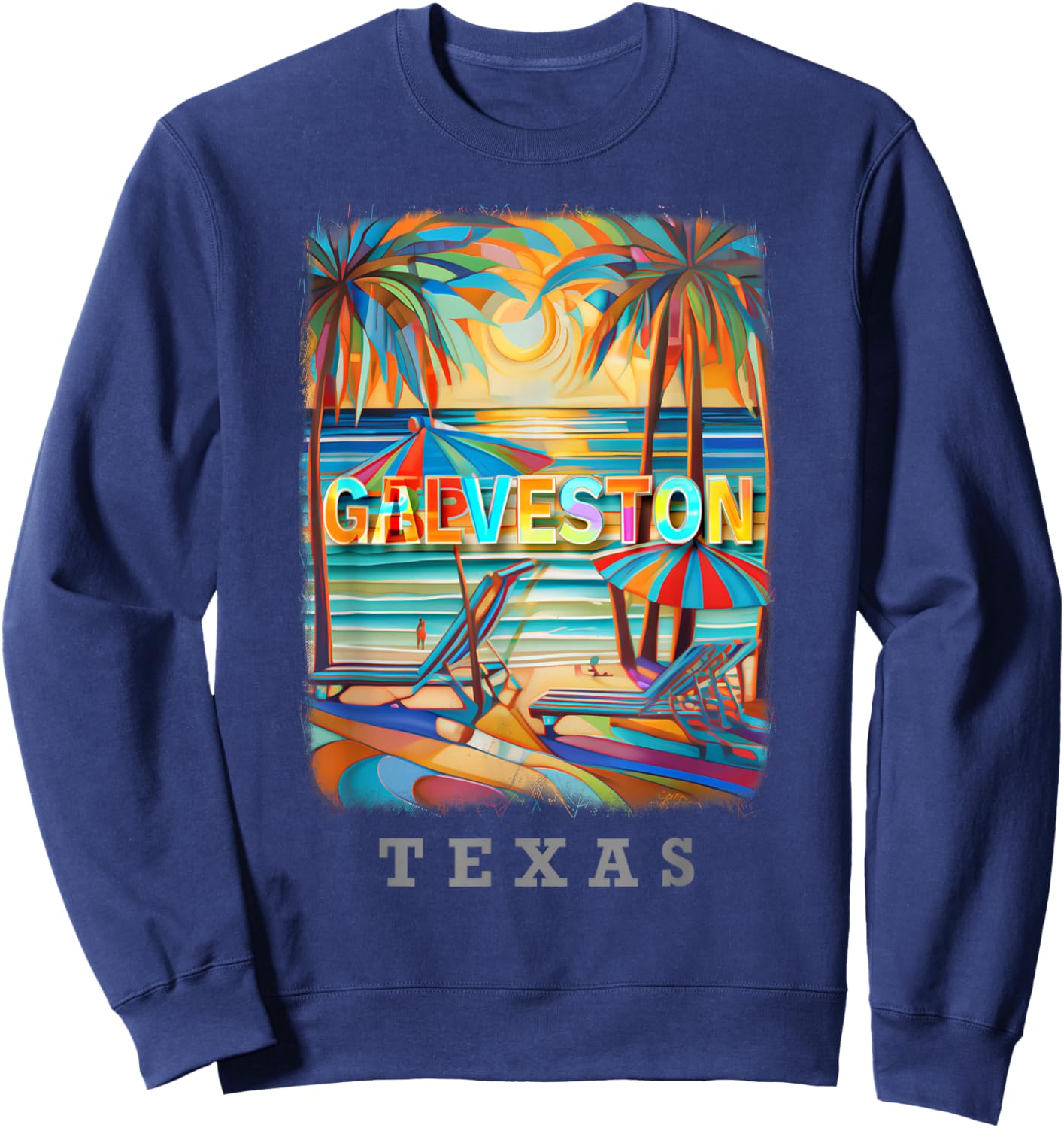 Galveston Texas TX Island Paradise SD882 Sweatshirt - Sweatshirt | Navy