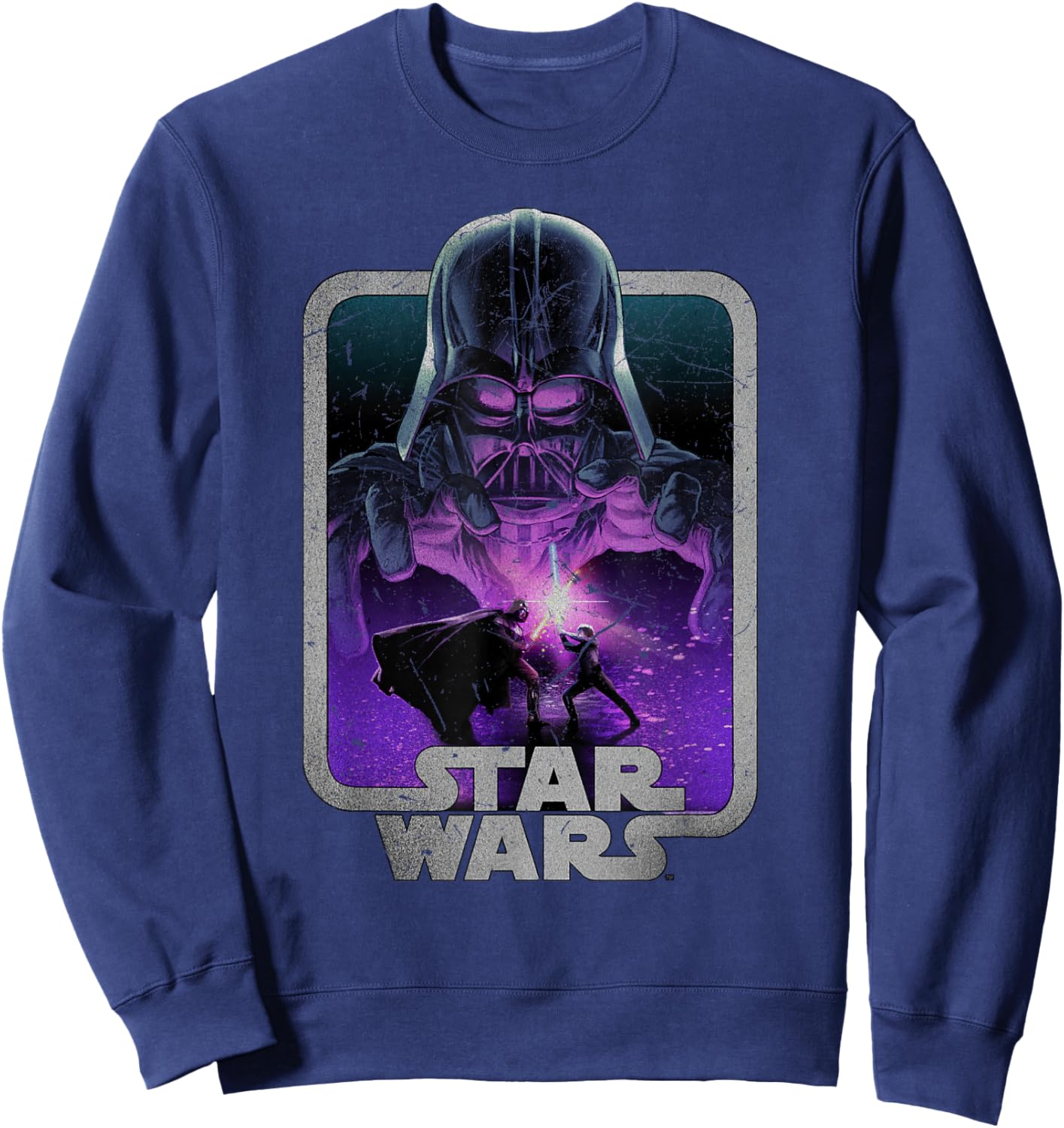 Star Wars Darth Vader vs Luke Skywalker Epic Poster Card Sweatshirt - Sweatshirt | Navy