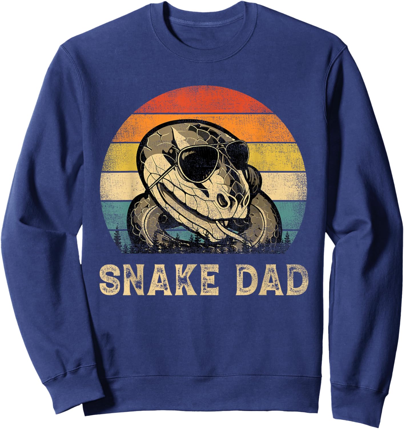Vintage Snake Dad Snake Lovers Daddy Father's Day Sweatshirt - Sweatshirt | Navy