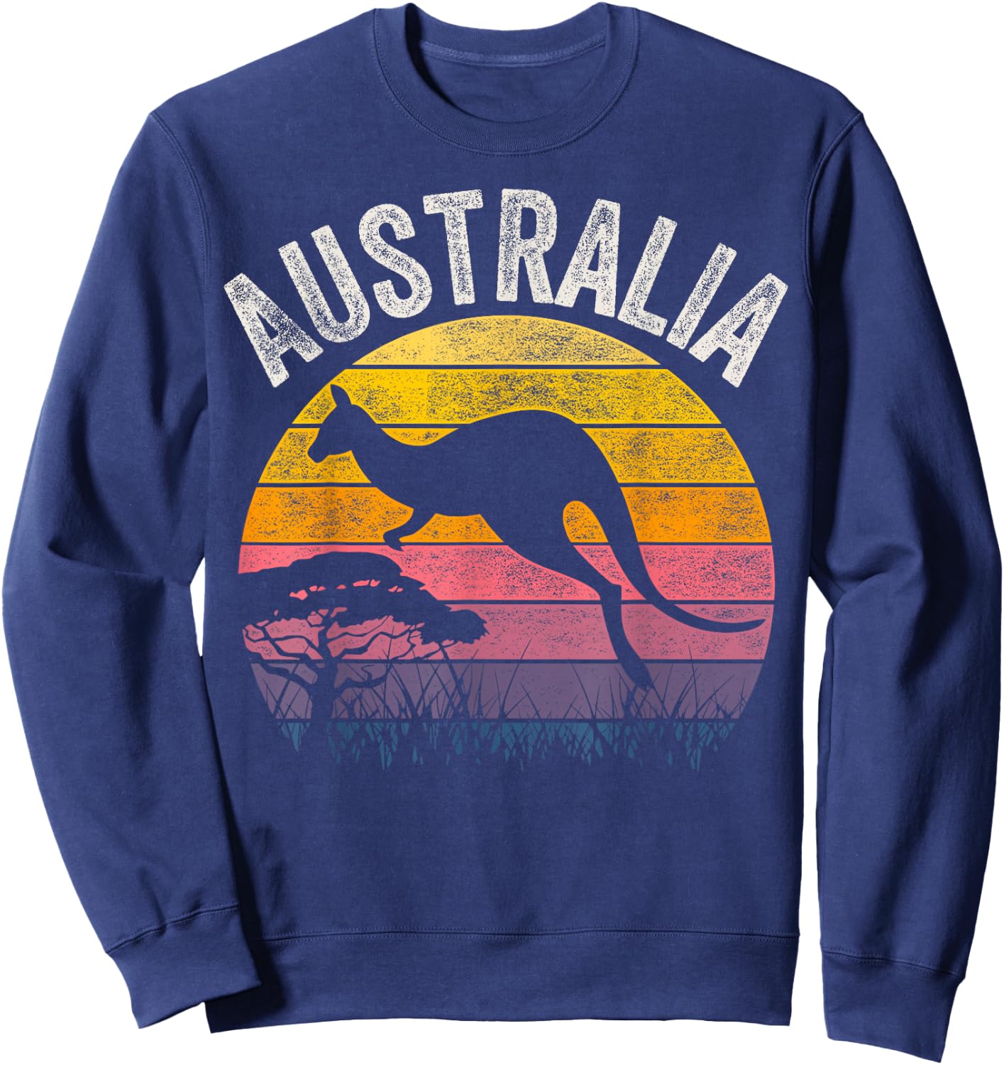 Australia Day Shirt Funny Australian Kangaroo Vintage Sweatshirt - Sweatshirt | Navy