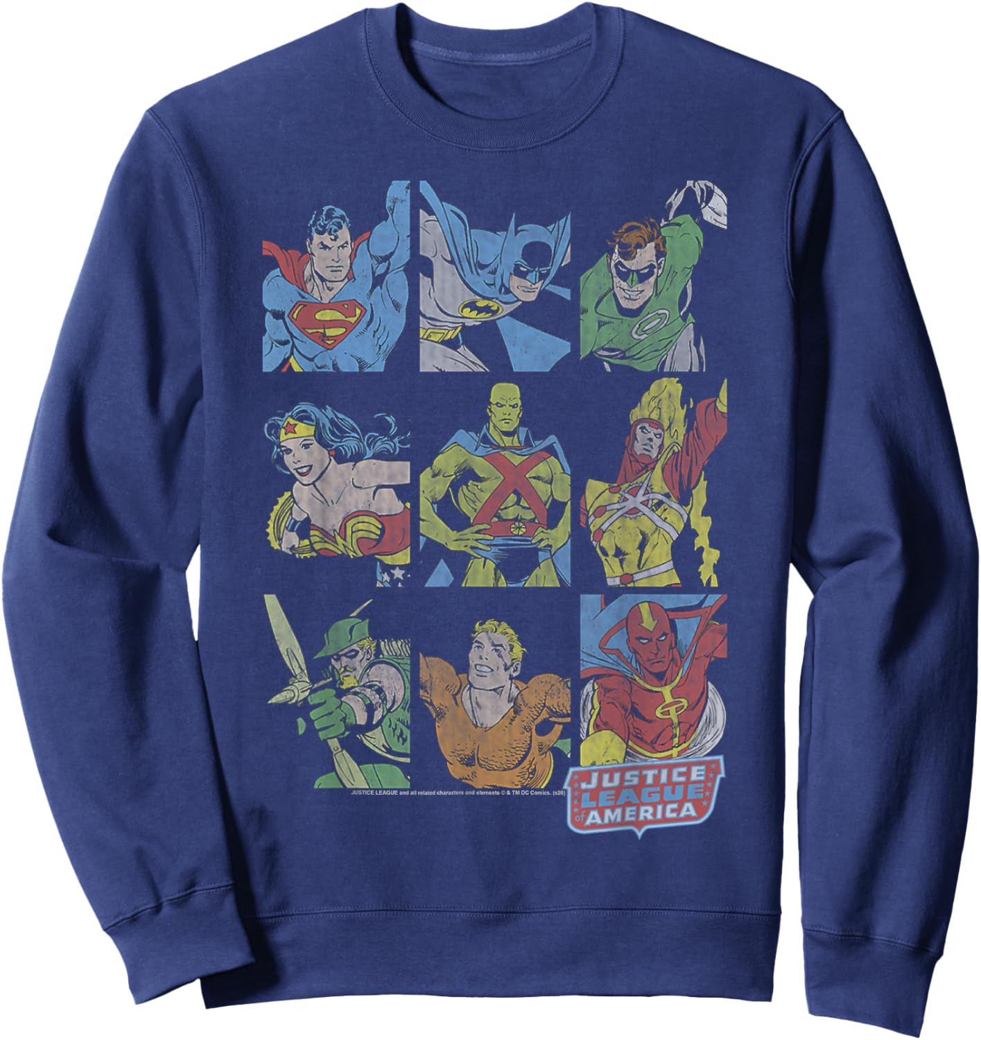 DC Comics Justice League Vintage Box Up Sweatshirt - Sweatshirt | Navy