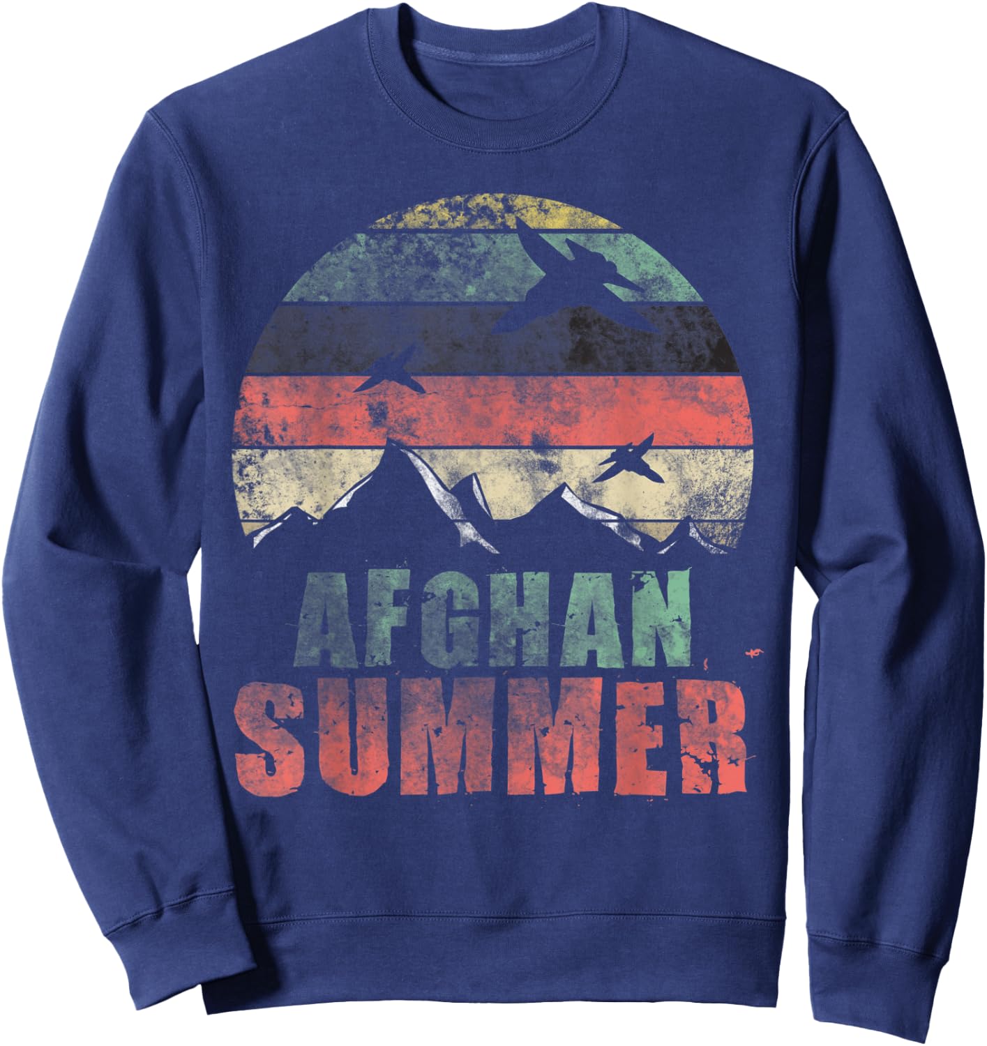 Afghan Summer Warplane War Veteran Men Women Sweatshirt - Sweatshirt | Navy