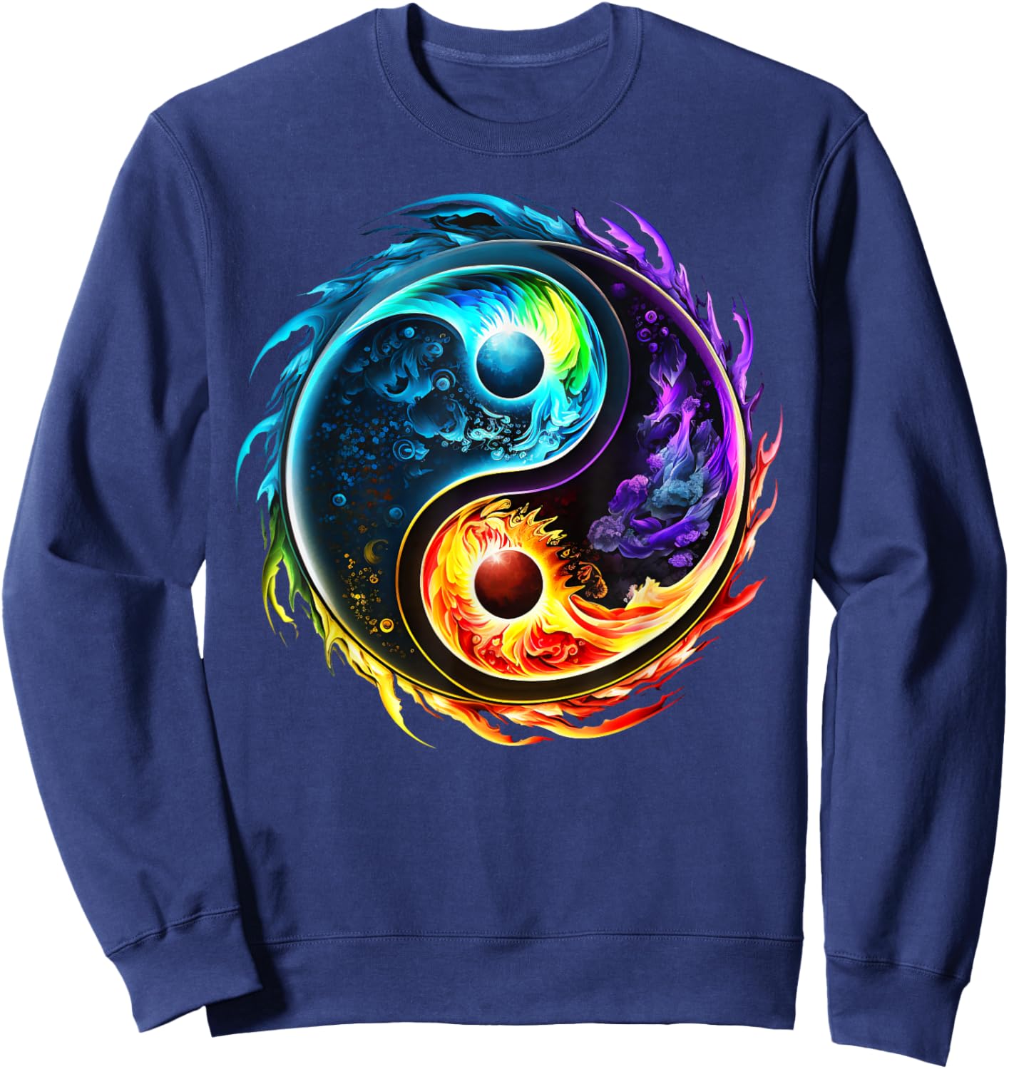YIN YANG, Taoism, Tai chi, Qi gong, polarity, duality, yoga Sweatshirt - Sweatshirt | Navy