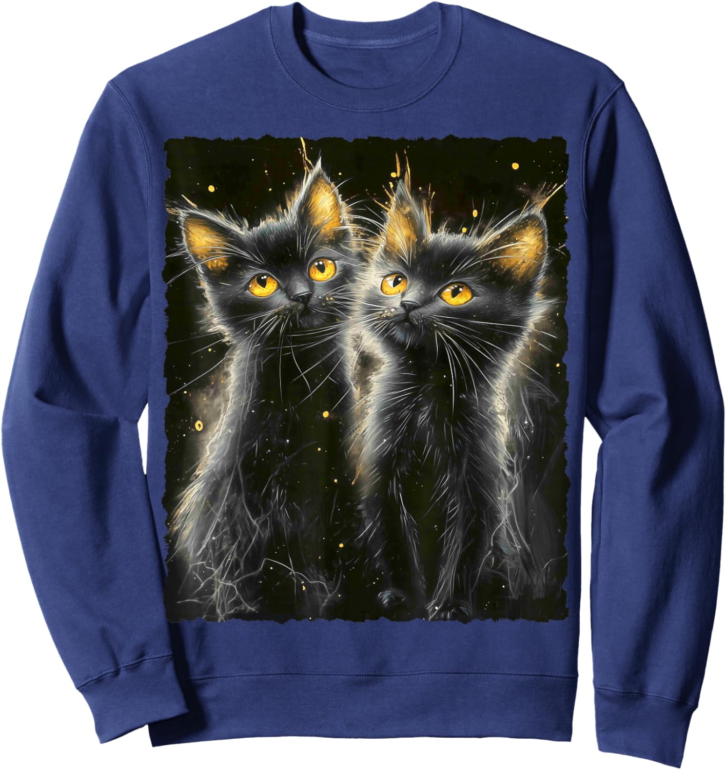 Cute Magical Cat Kitten Fantasy Art Design Sweatshirt - Sweatshirt | Navy