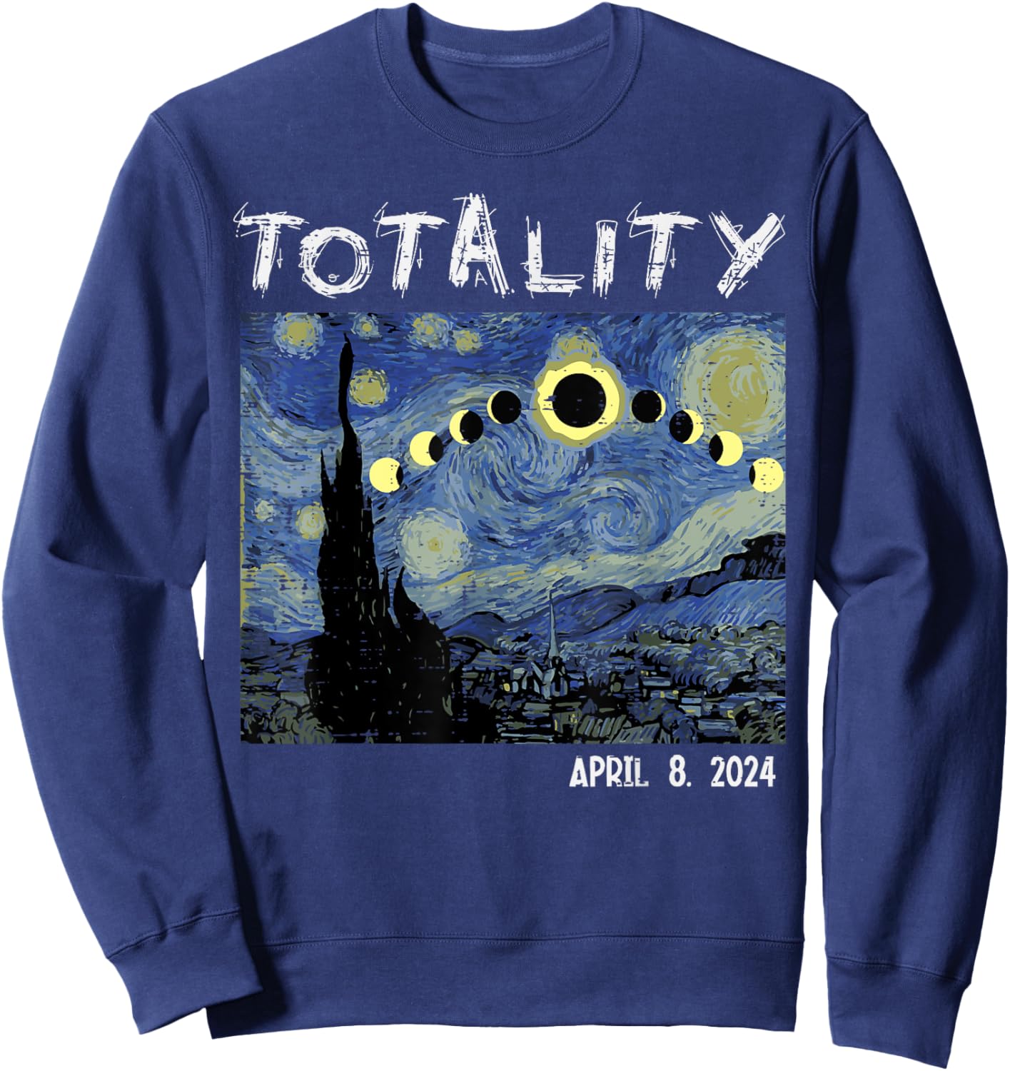 Art Solar Eclipse 2024 Totality April 8 Men Women Kids Sweatshirt - Sweatshirt | Navy