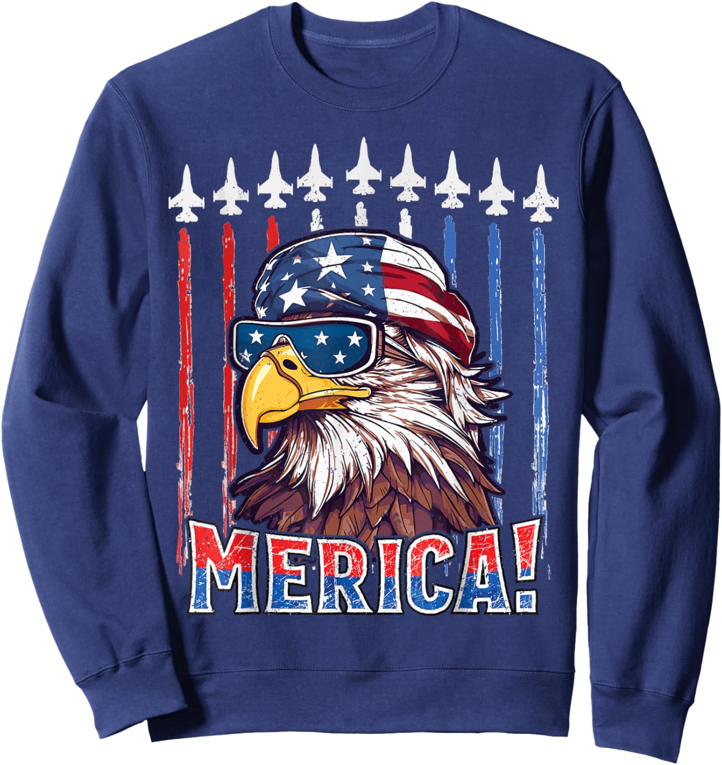 Merica Eagle 4th of july Patriotic freedom Eagle mullet Sweatshirt - Sweatshirt | Navy