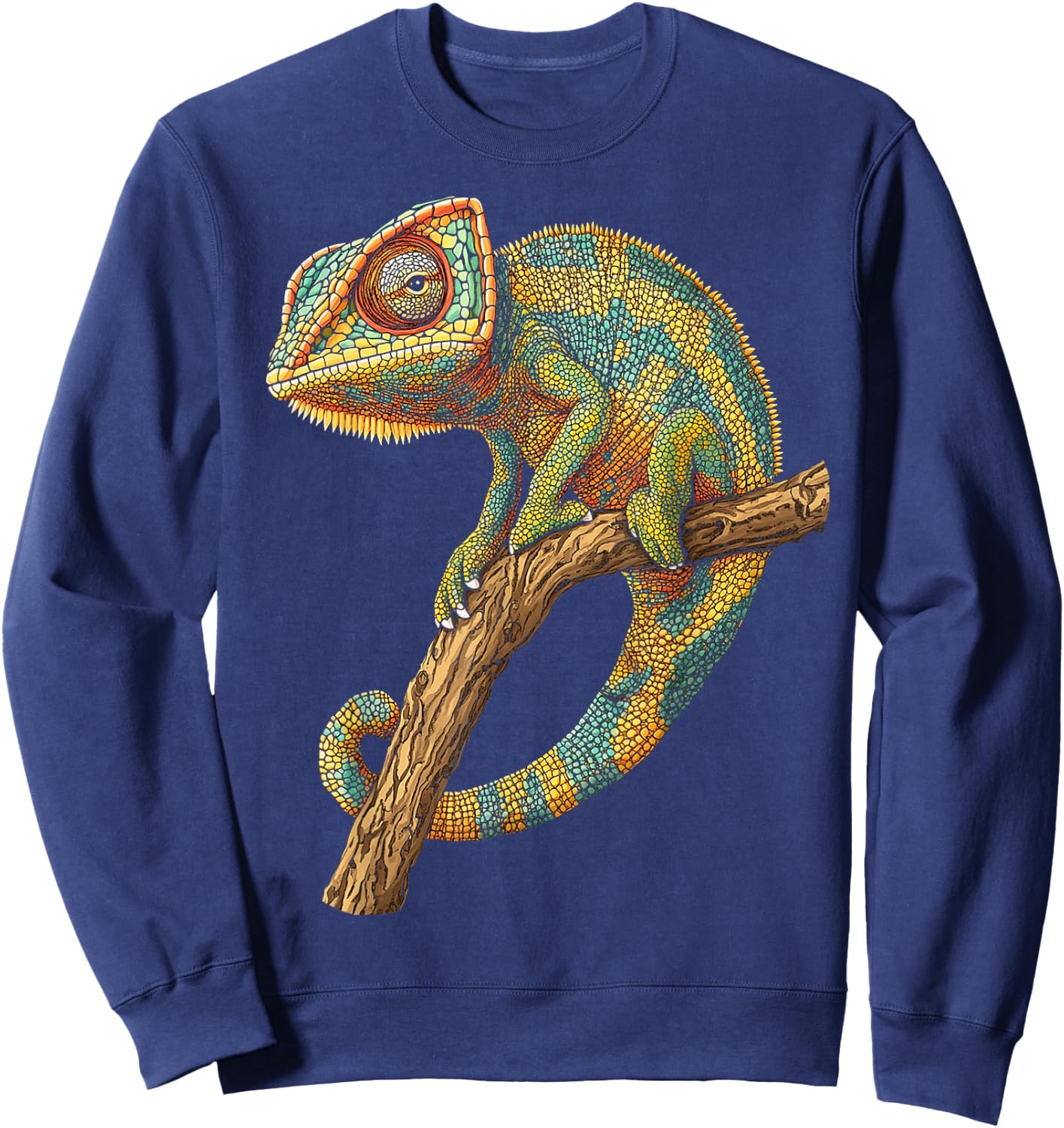 Chameleon Animal Motif Artwork Chameleon Sweatshirt - Sweatshirt | Navy
