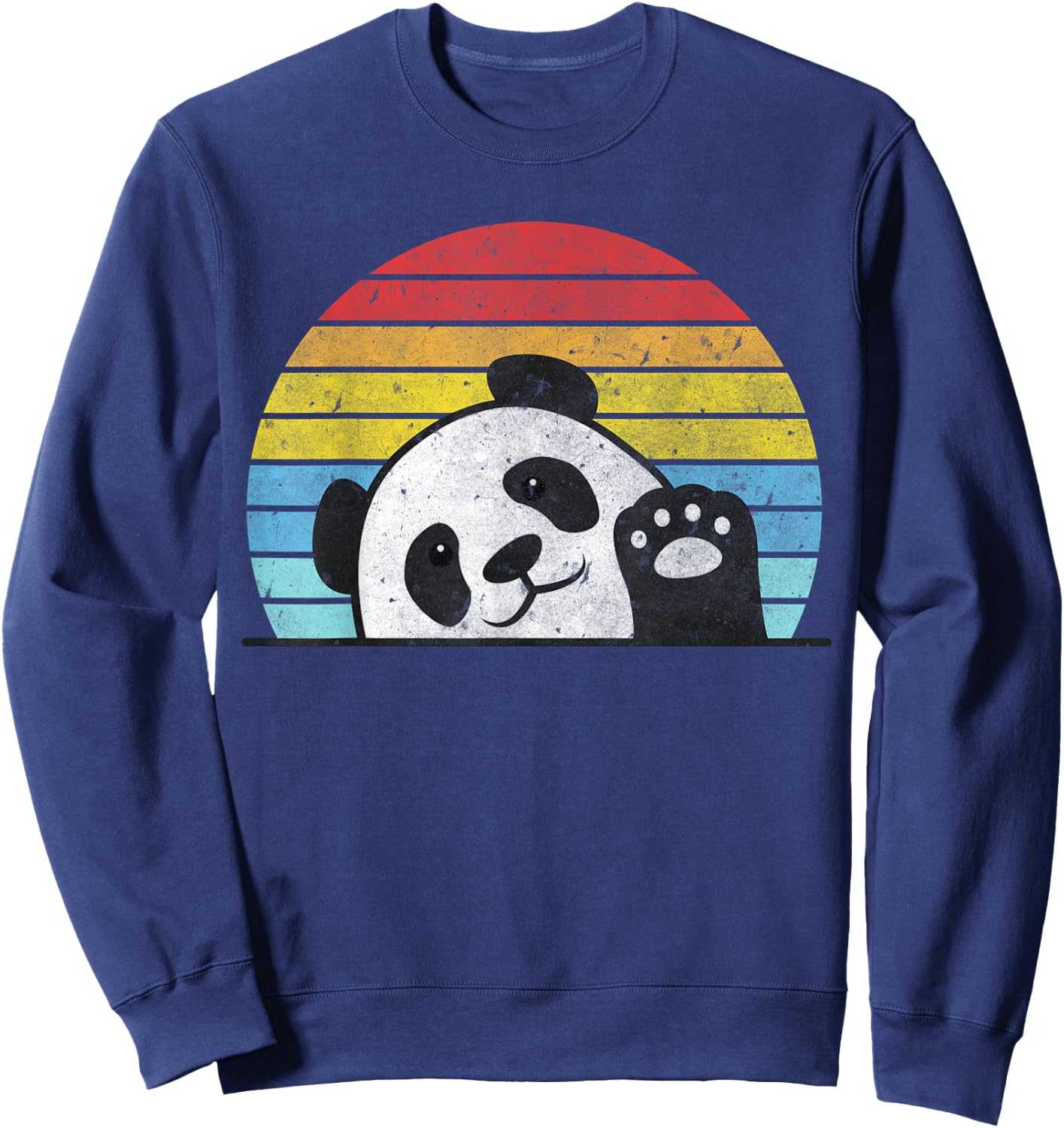 Retro Panda Cute Panda Bear Vintage Zookeeper Zoo Family Fan Sweatshirt - Sweatshirt | Navy