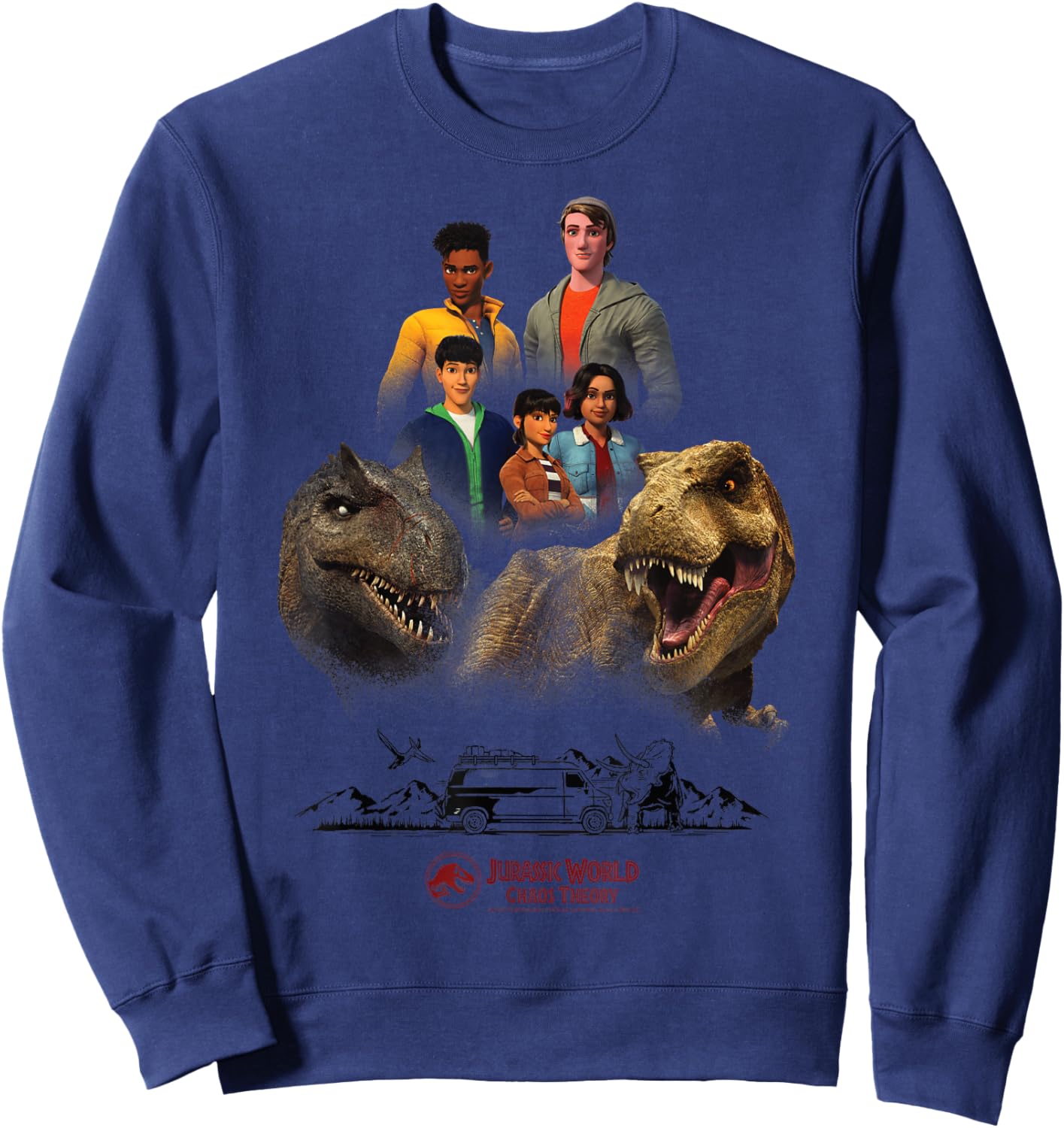 Jurassic World: Chaos Theory Nublar 5 T-Rex Sweatshirt - Sweatshirt | Navy