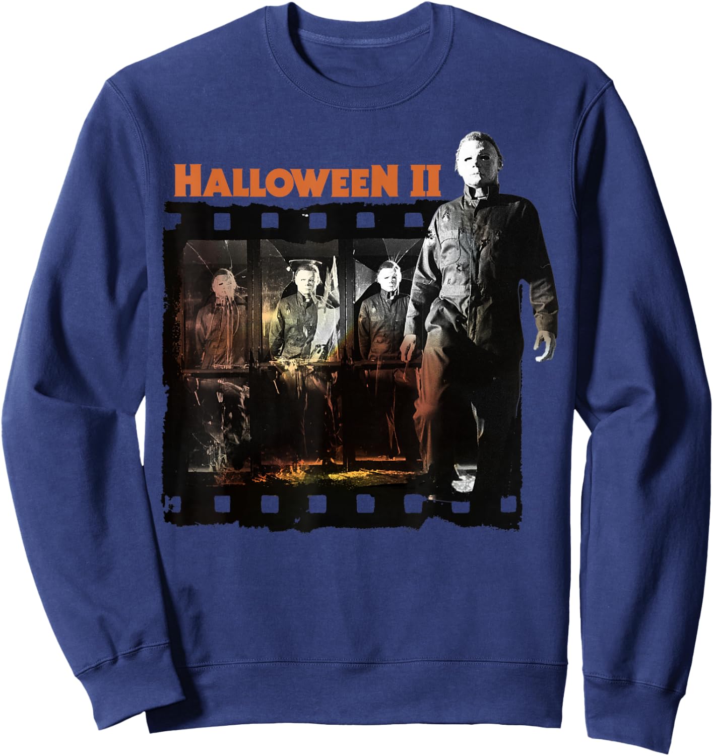 Halloween 2 Michael Myers Film Strip Poster Sweatshirt - Sweatshirt | Navy