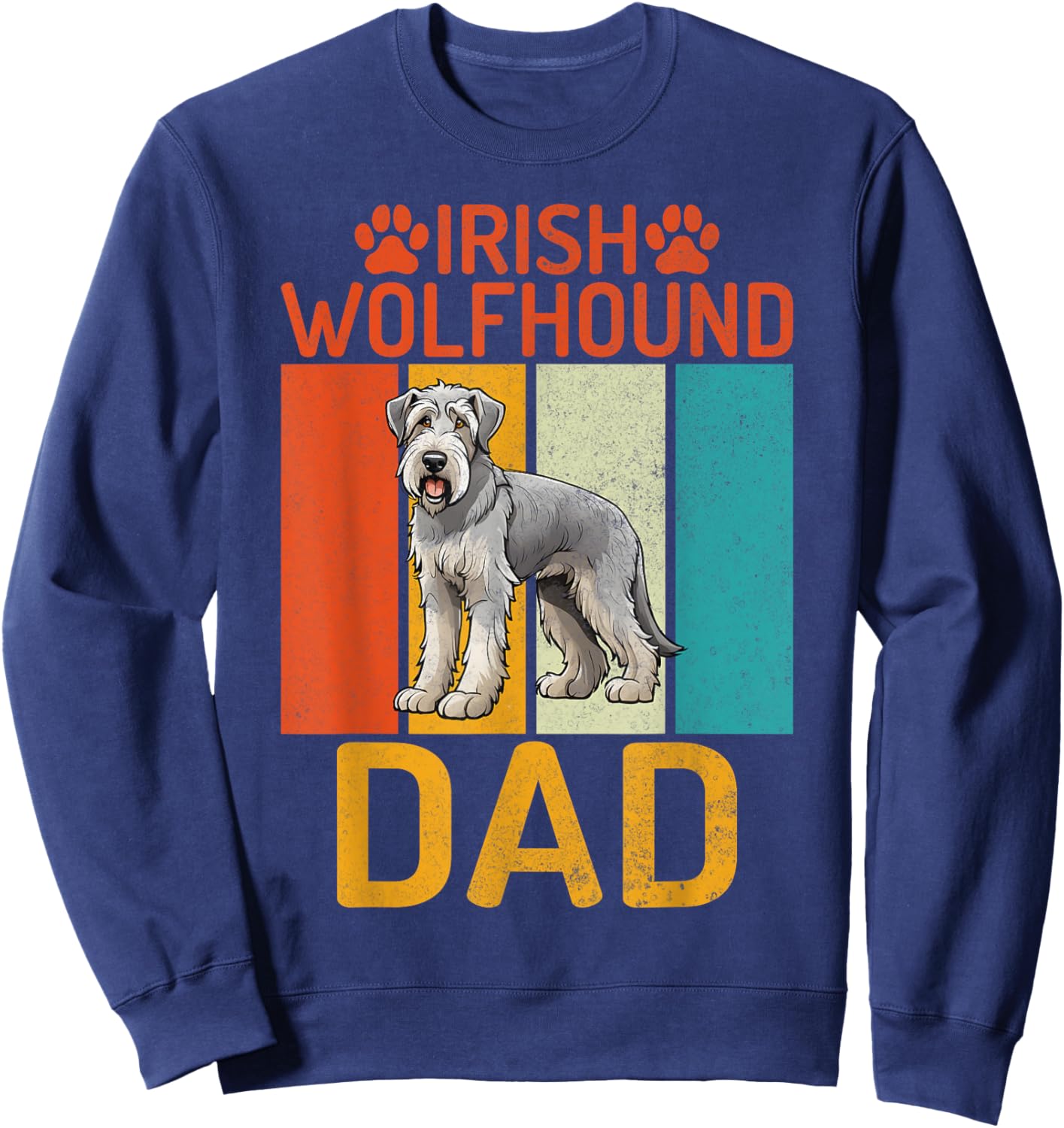 Irish Wolfhound Dad Irish Wolfhound Sweatshirt - Sweatshirt | Navy