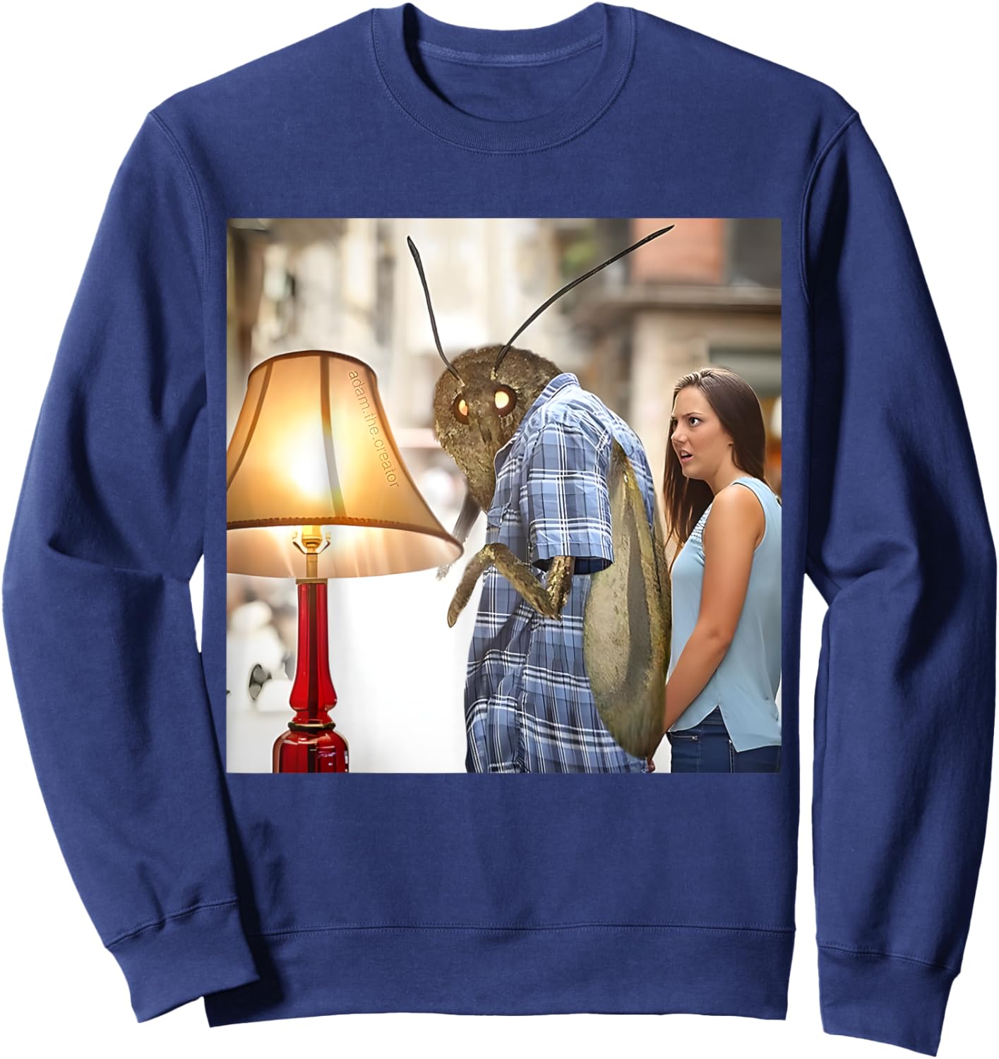 Moths Insect Lamps Meme Y'all Got Any Uhhh Lamps? Sarcastic Sweatshirt - Sweatshirt | Navy
