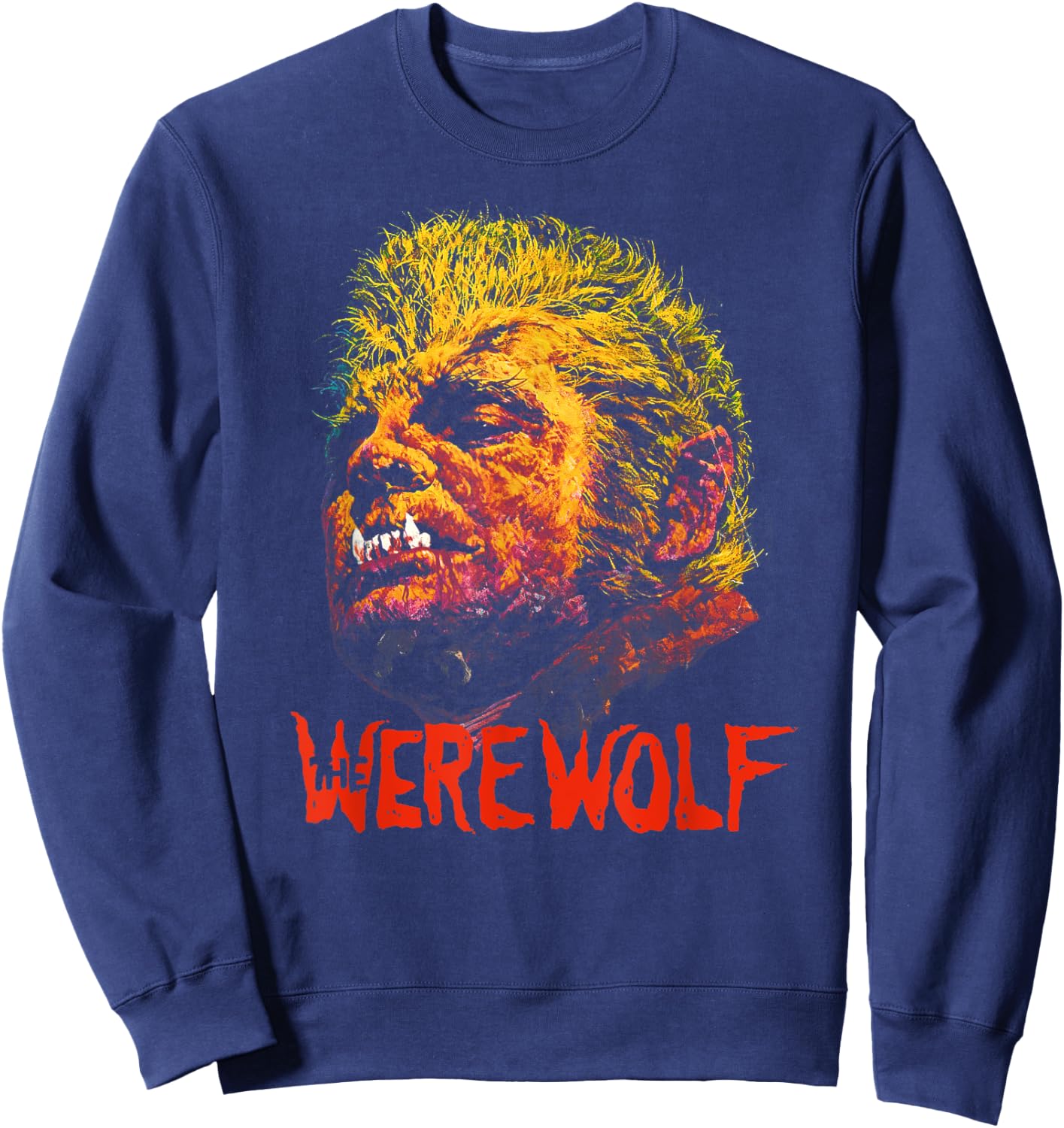 Werewolf Lycanthropy Vintage Monster Horror Movie Fan Sweatshirt - Sweatshirt | Navy