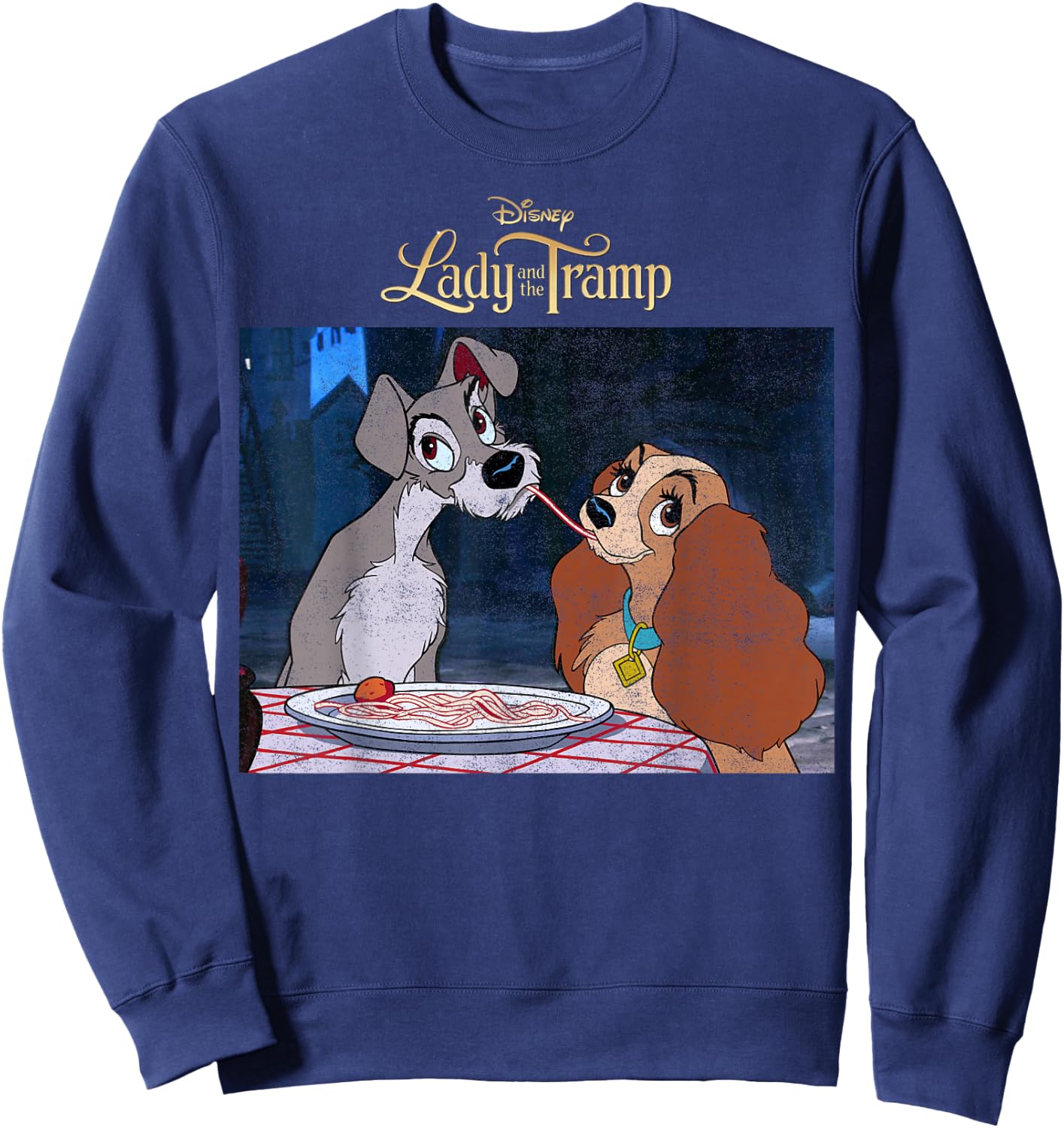 Disney Lady And The Tramp Iconic Scene Logo Sweatshirt - Sweatshirt | Navy