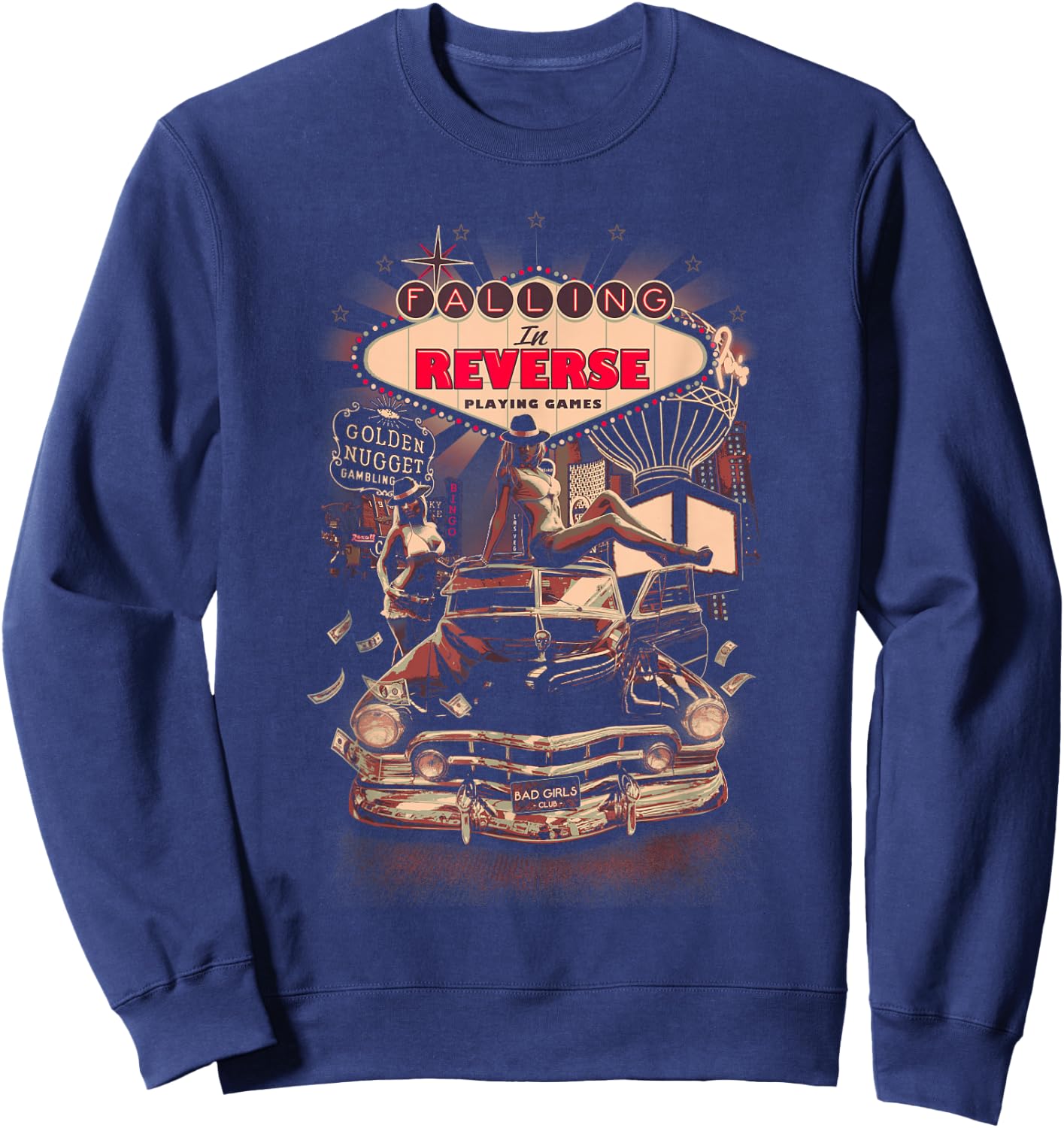Falling in Reverse - Official Merchandise - Sin City Small Sweatshirt - Sweatshirt | Navy