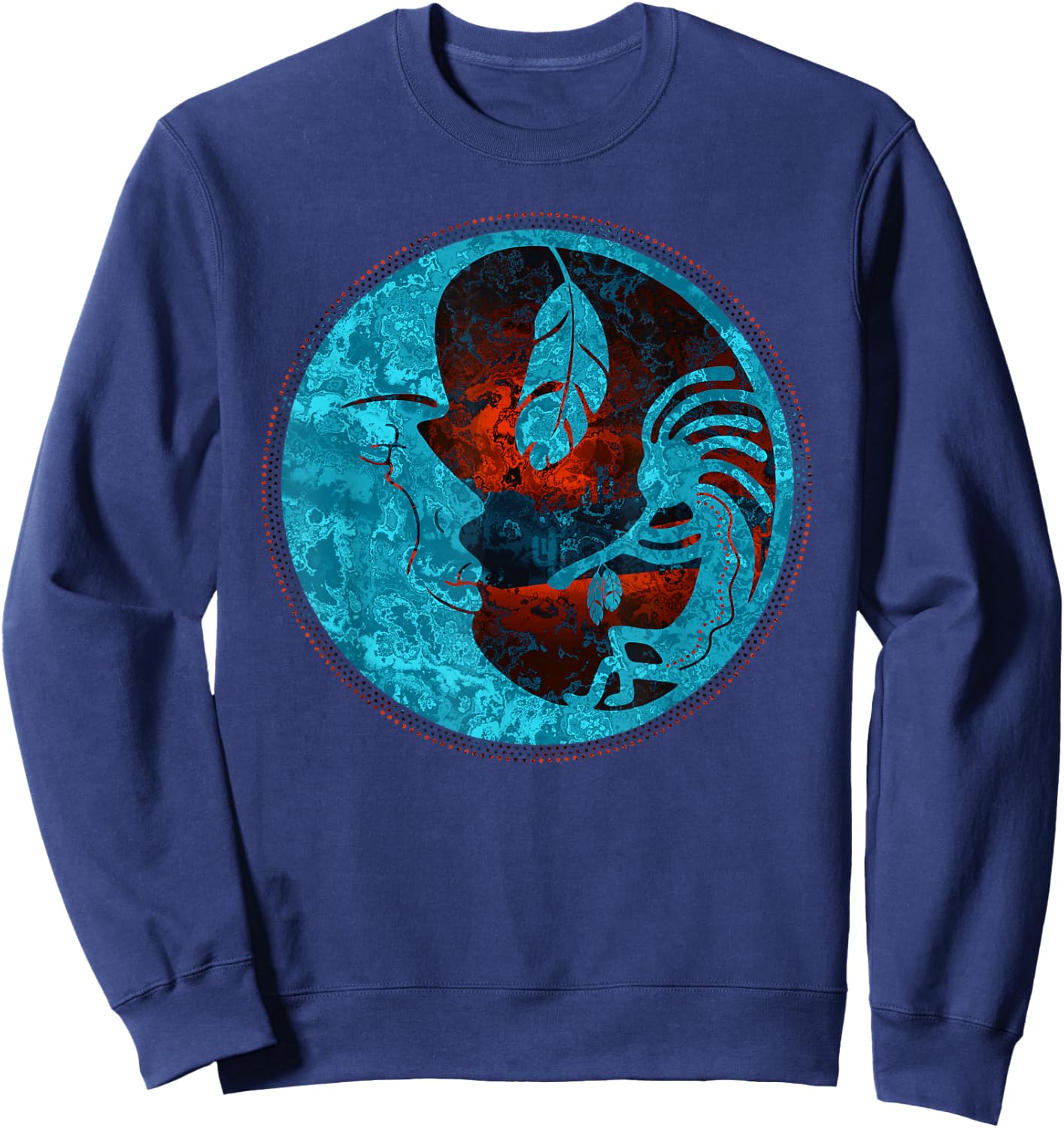 Kokopelli plays for the moon 3 - Fan Fun Sweatshirt - Sweatshirt | Navy