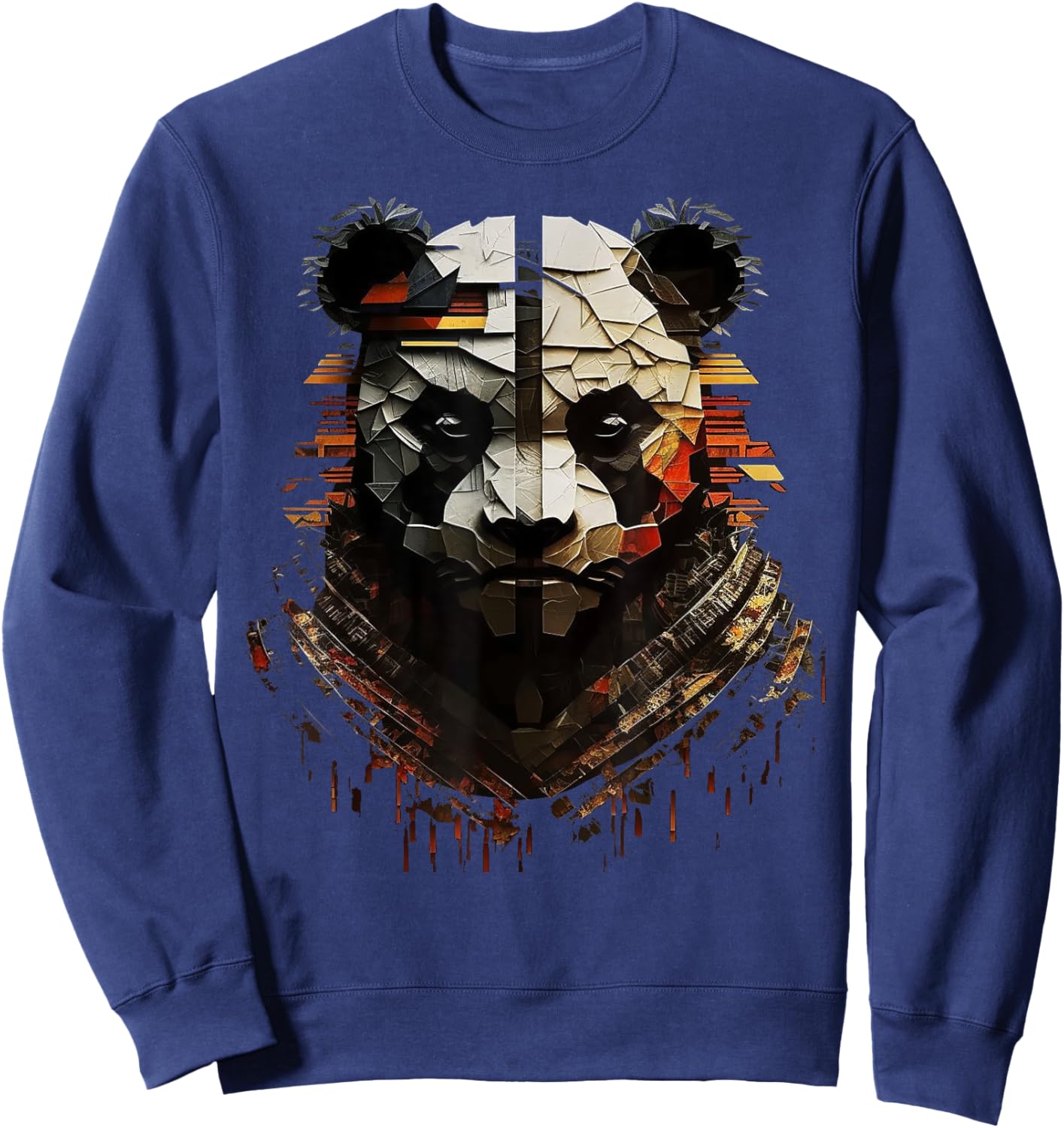 Panda Fantasy Animal Print Art Animal Lover Panda Sweatshirt - Sweatshirt | Navy