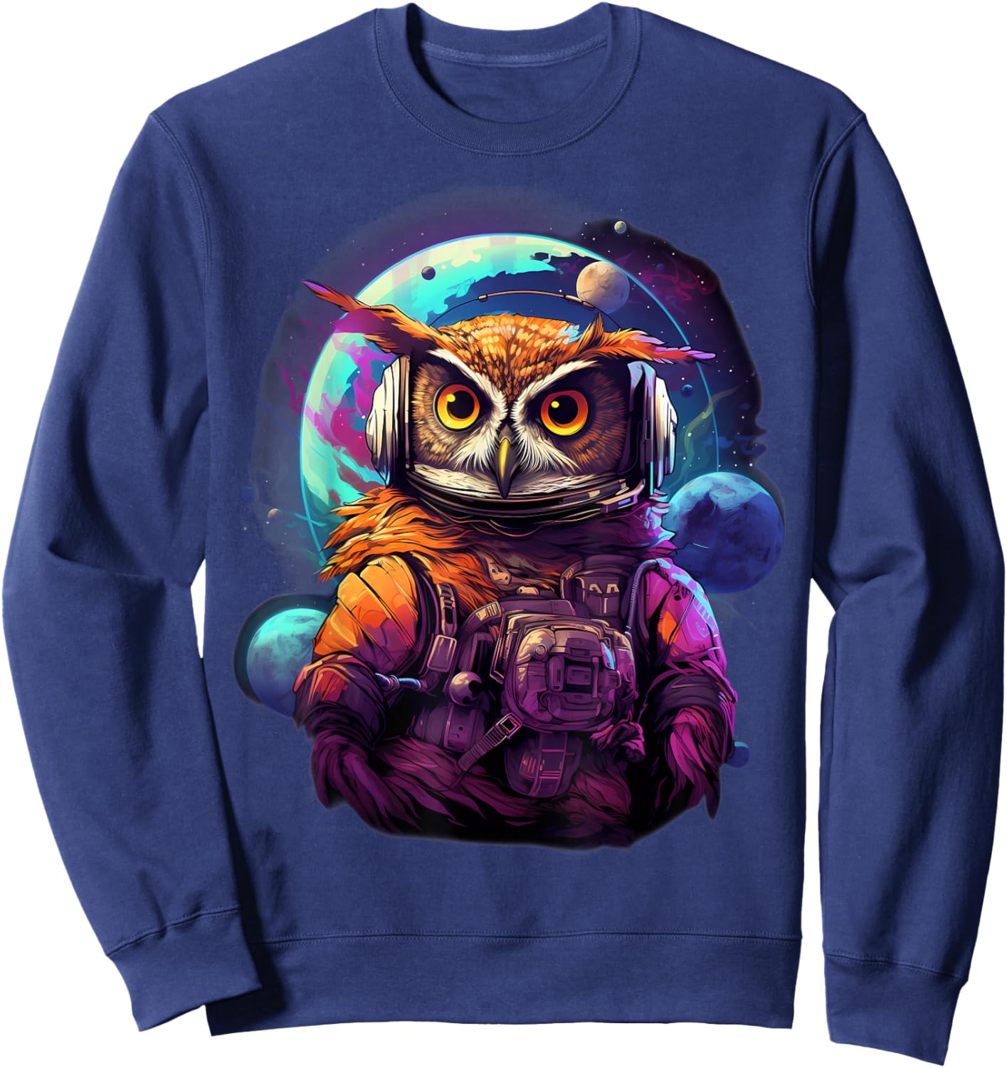Space Owl Astronaut Sweatshirt - Sweatshirt | Navy