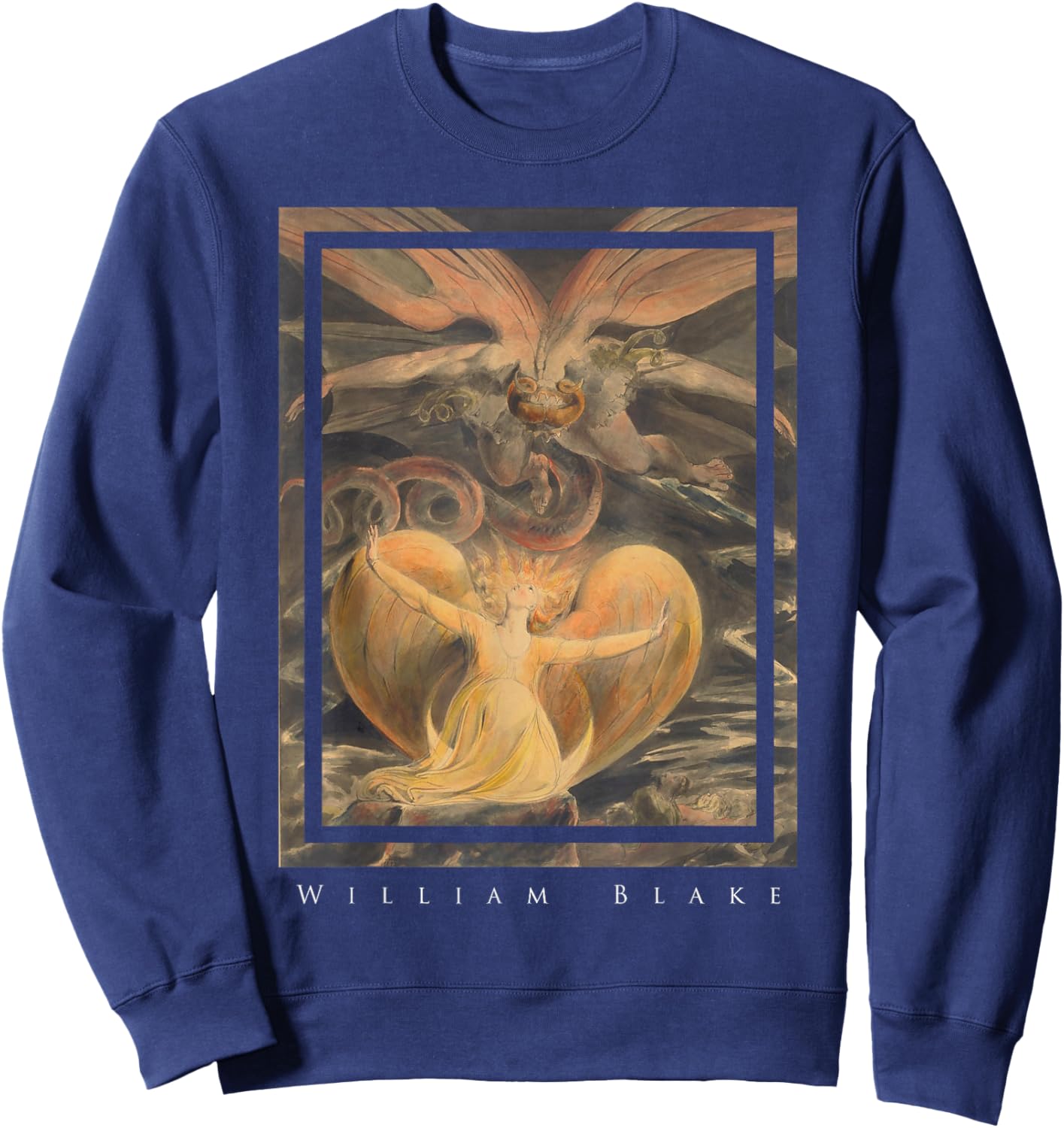 William Blake - The Red Dragon and the Woman Dressed in the Sun Sweatshirt - Sweatshirt | Navy