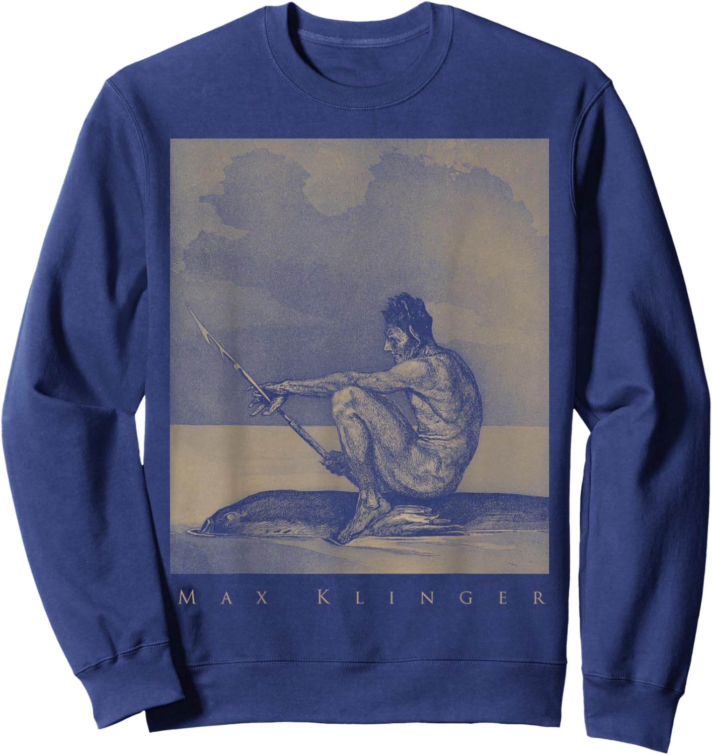 Max Klinger - Second future fish Art Symbolism Mysticism Sweatshirt - Sweatshirt | Navy